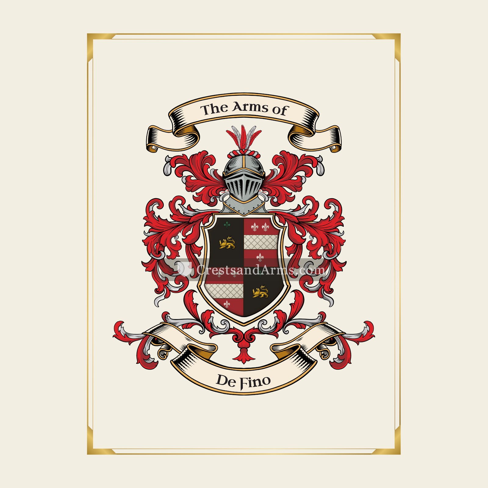 With gold border