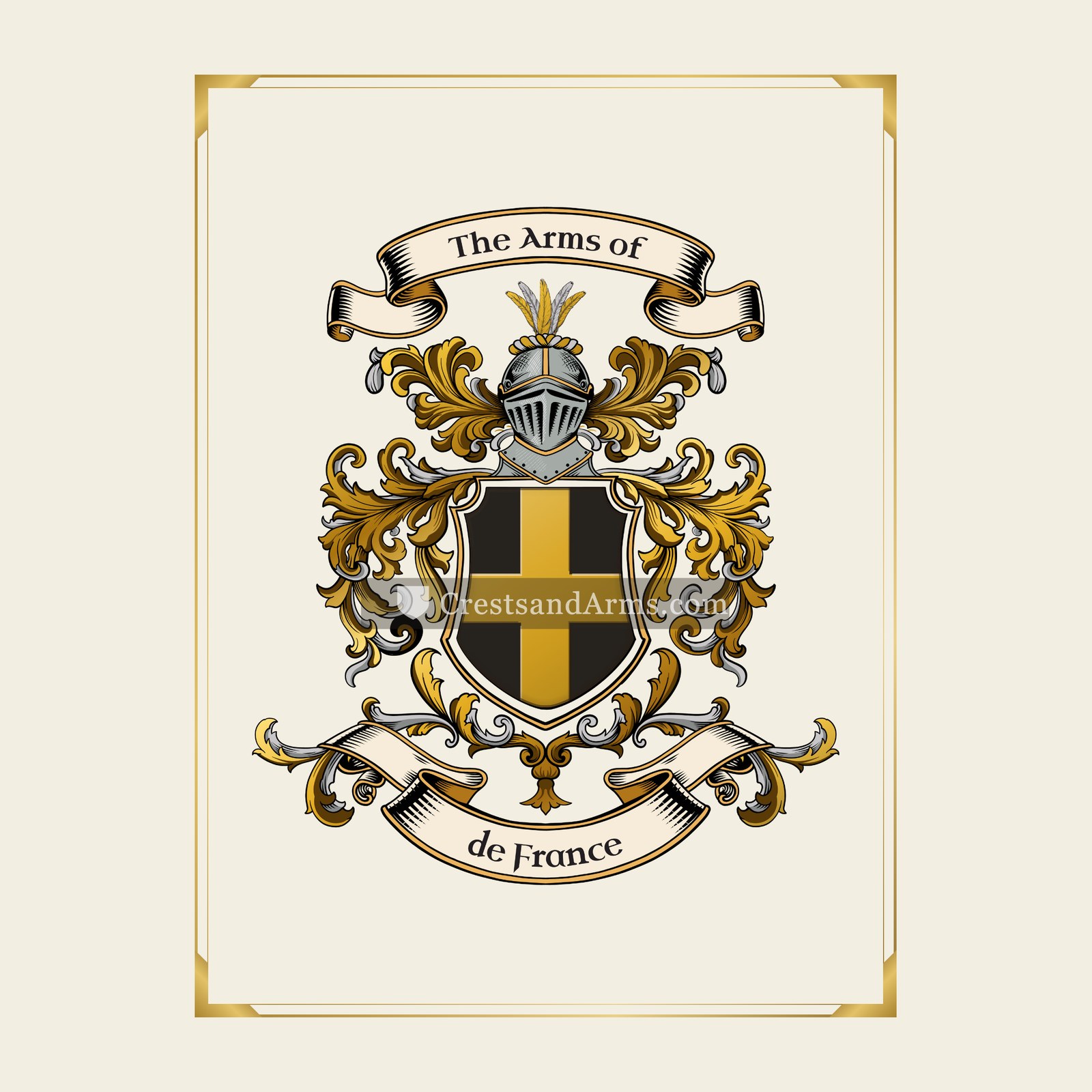 With gold border