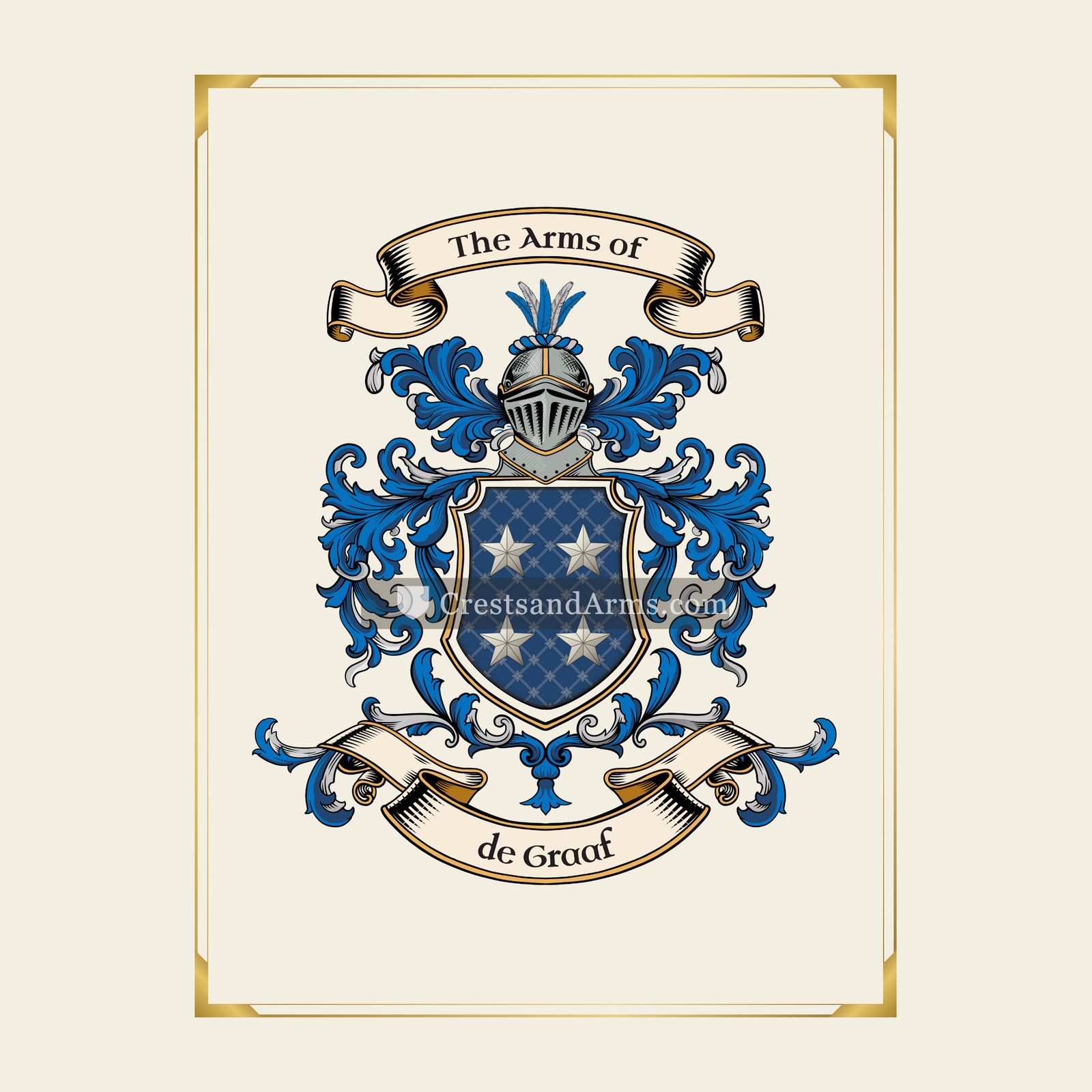 With gold border