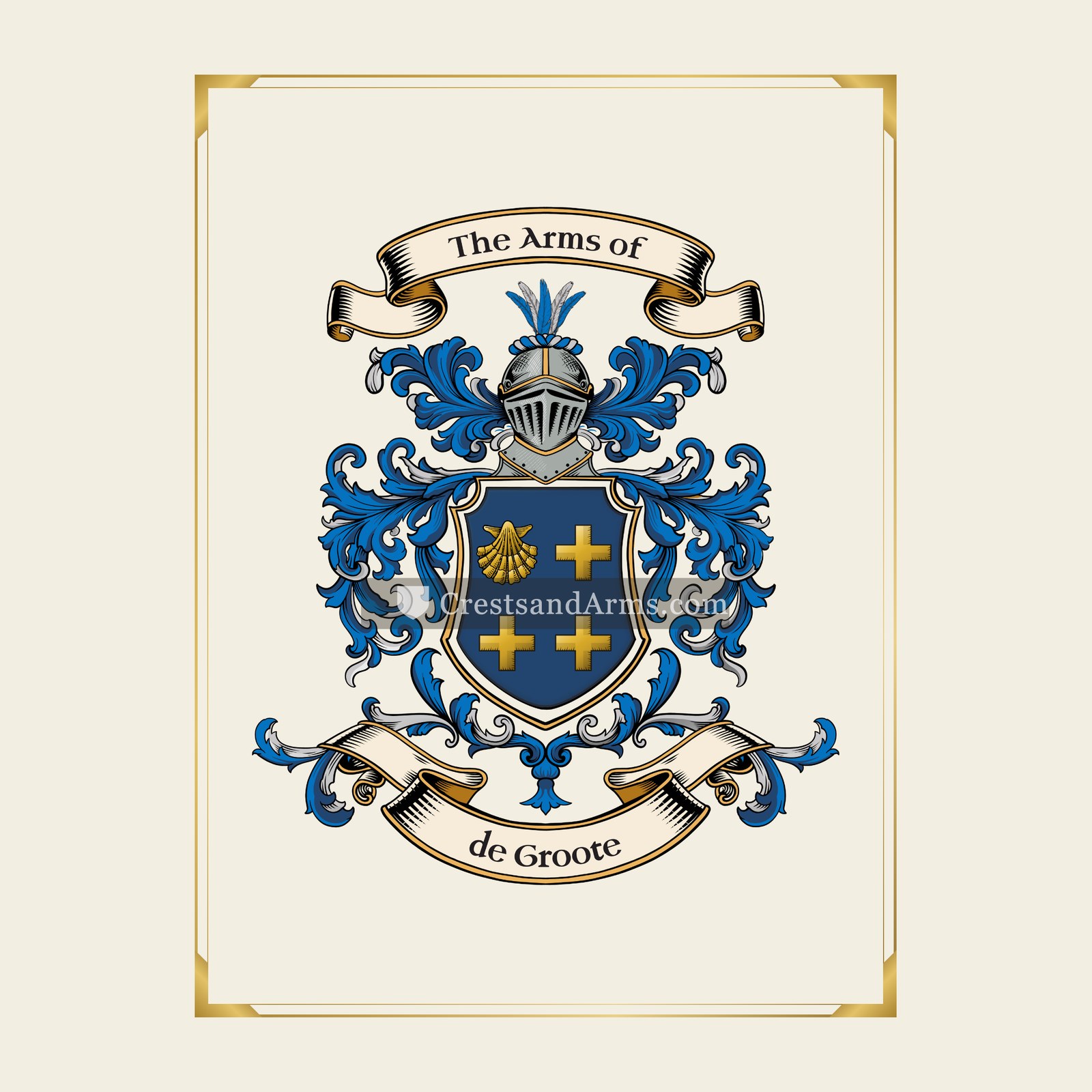 With gold border