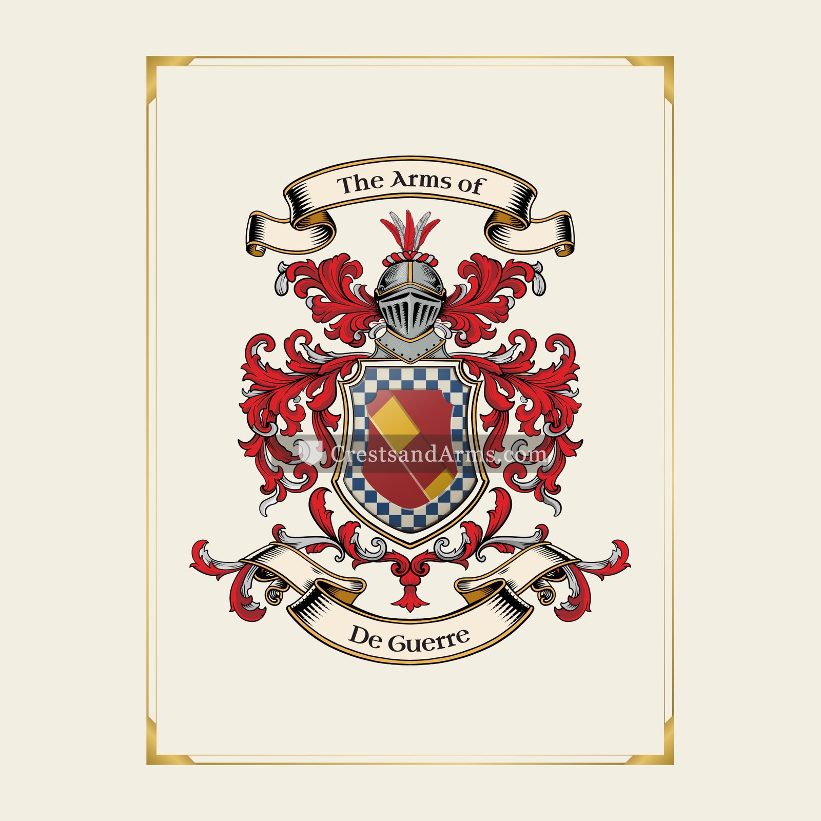 With gold border