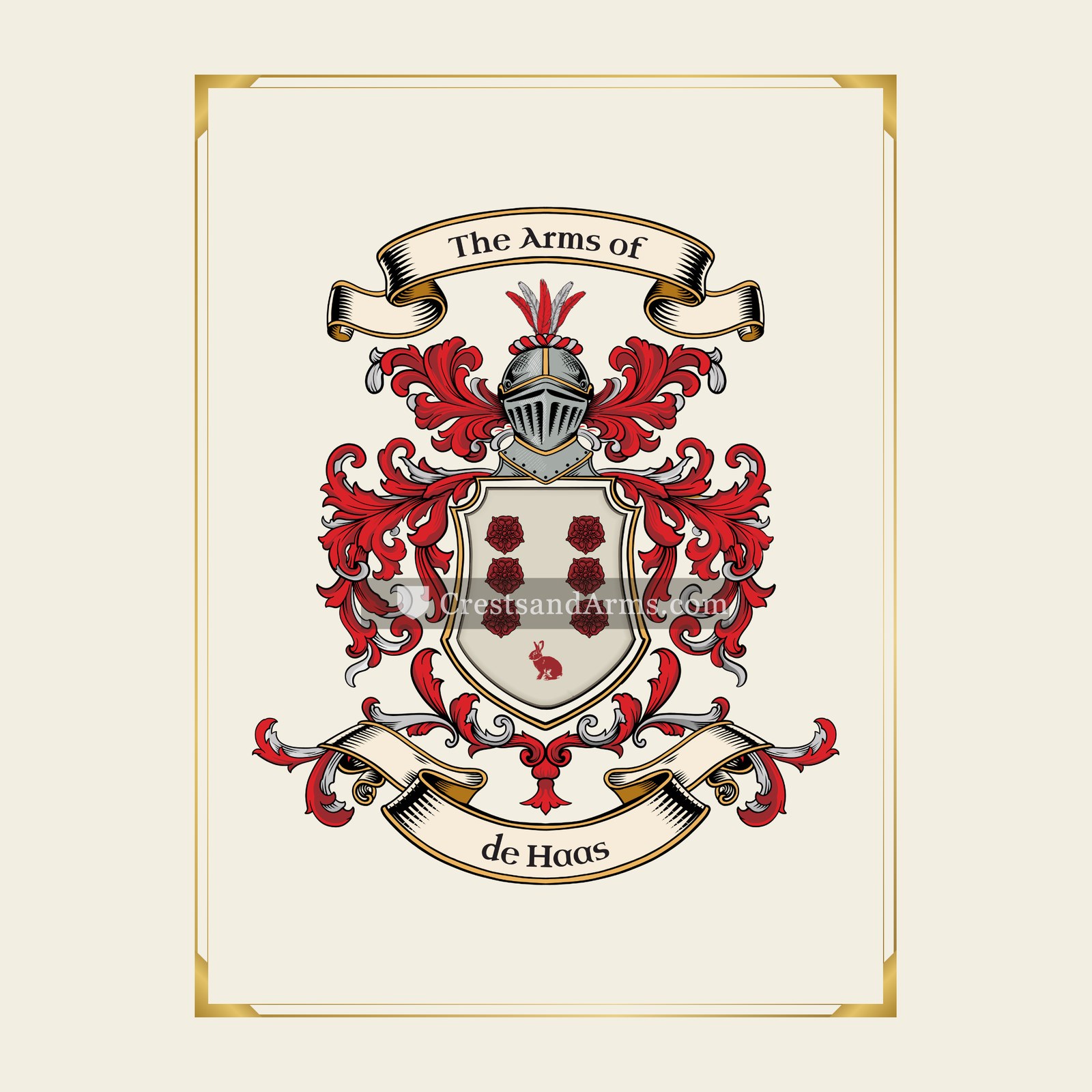 With gold border