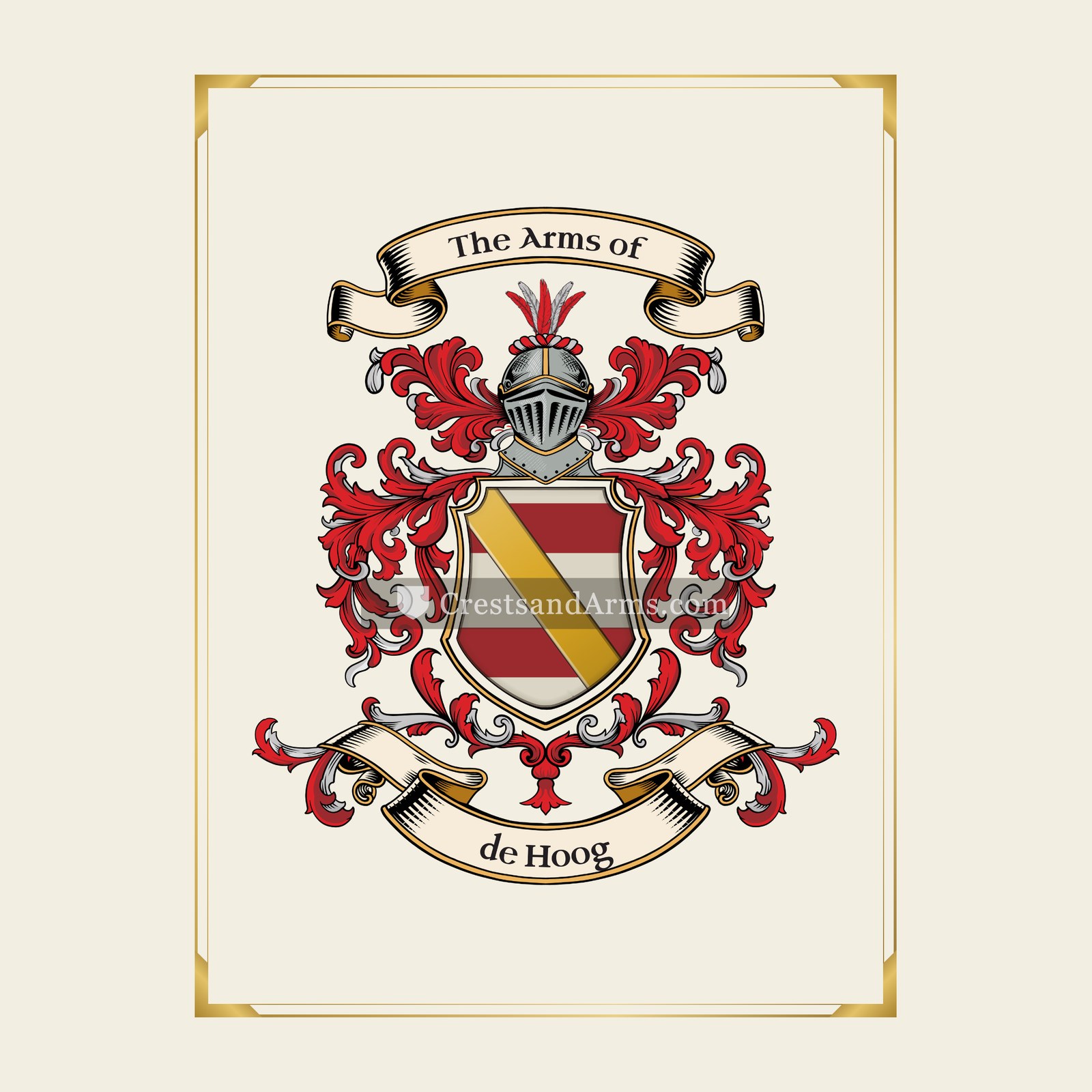 With gold border