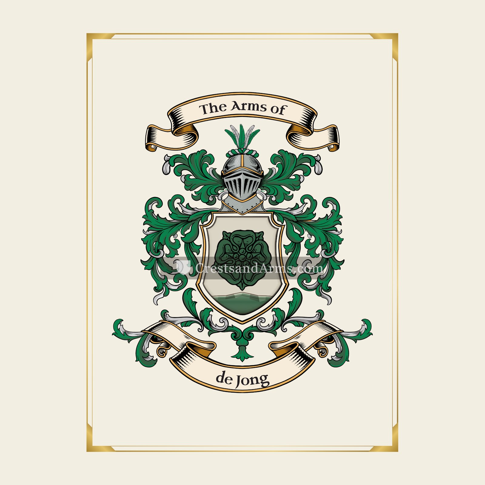 With gold border