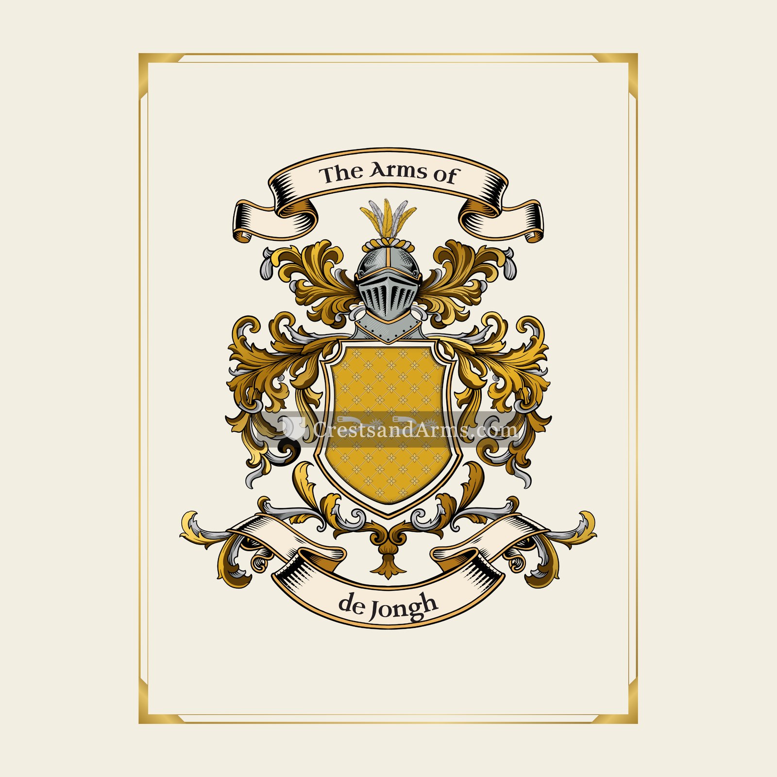 With gold border