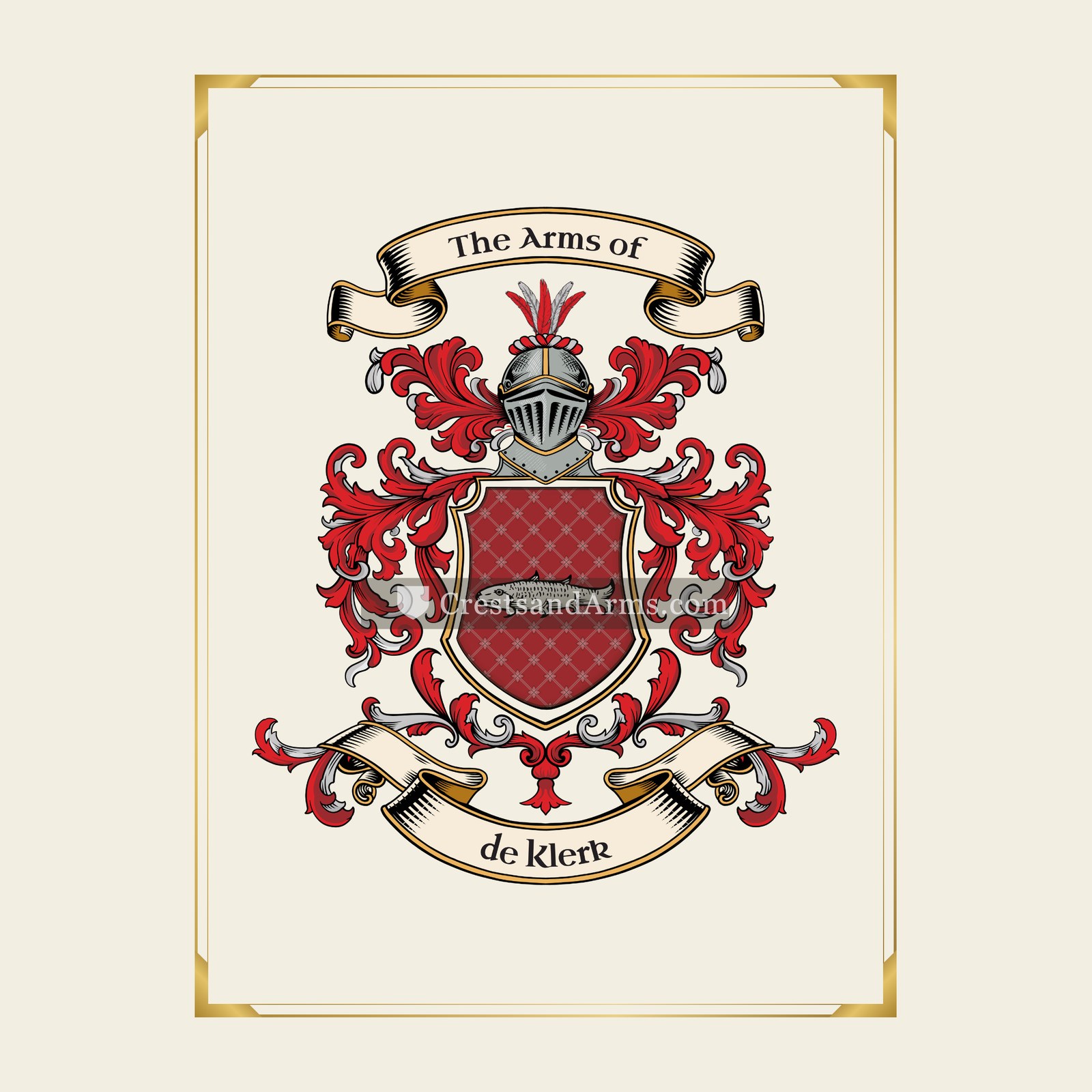 With gold border