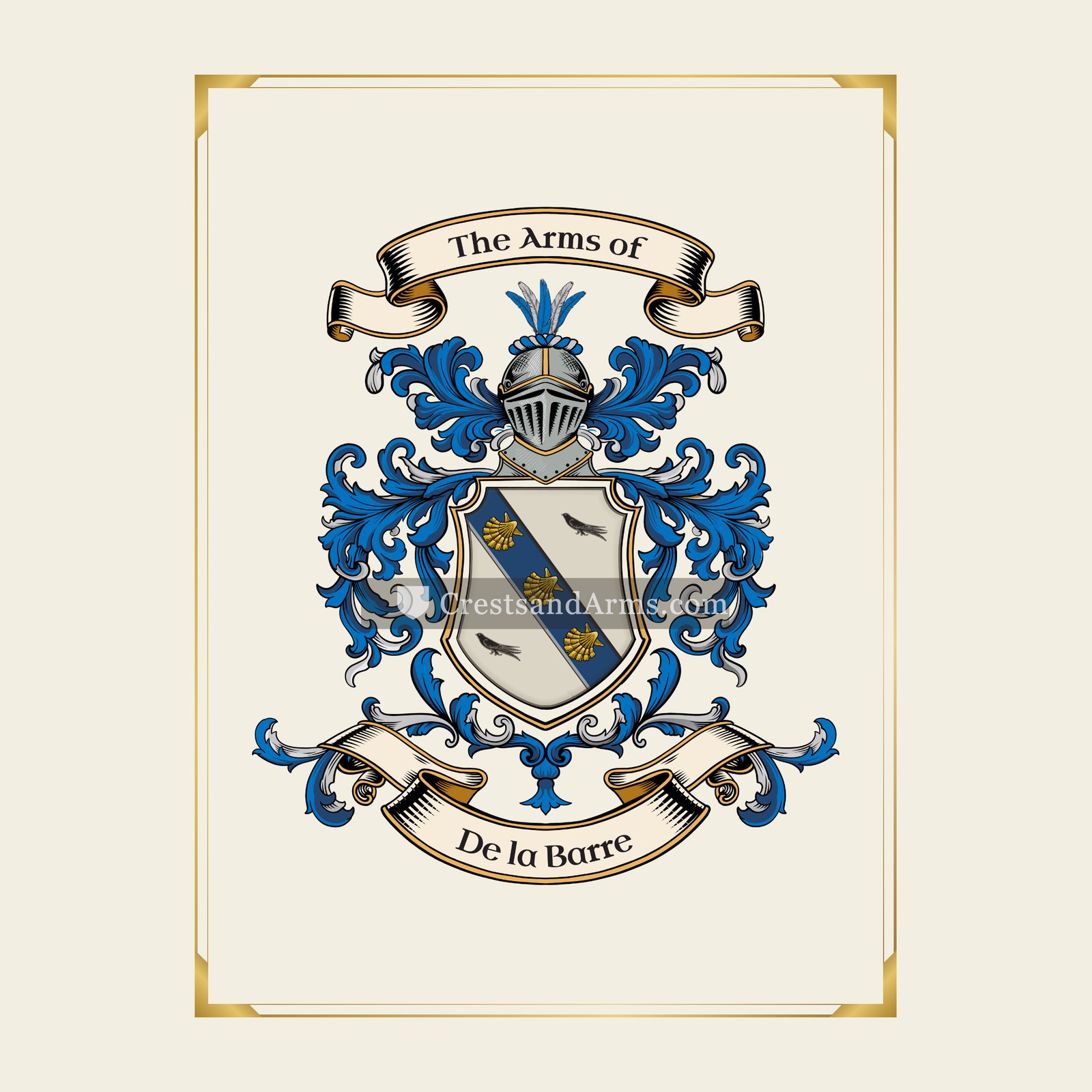 With gold border