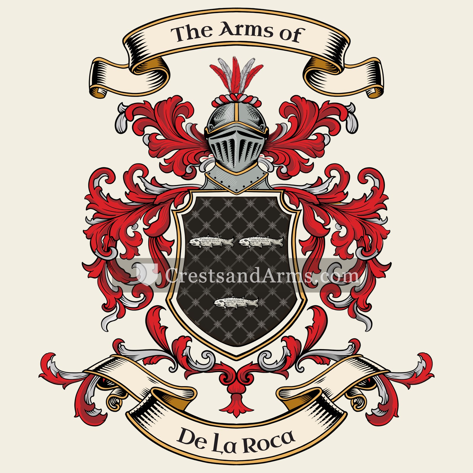 The De La Roca coat of arms