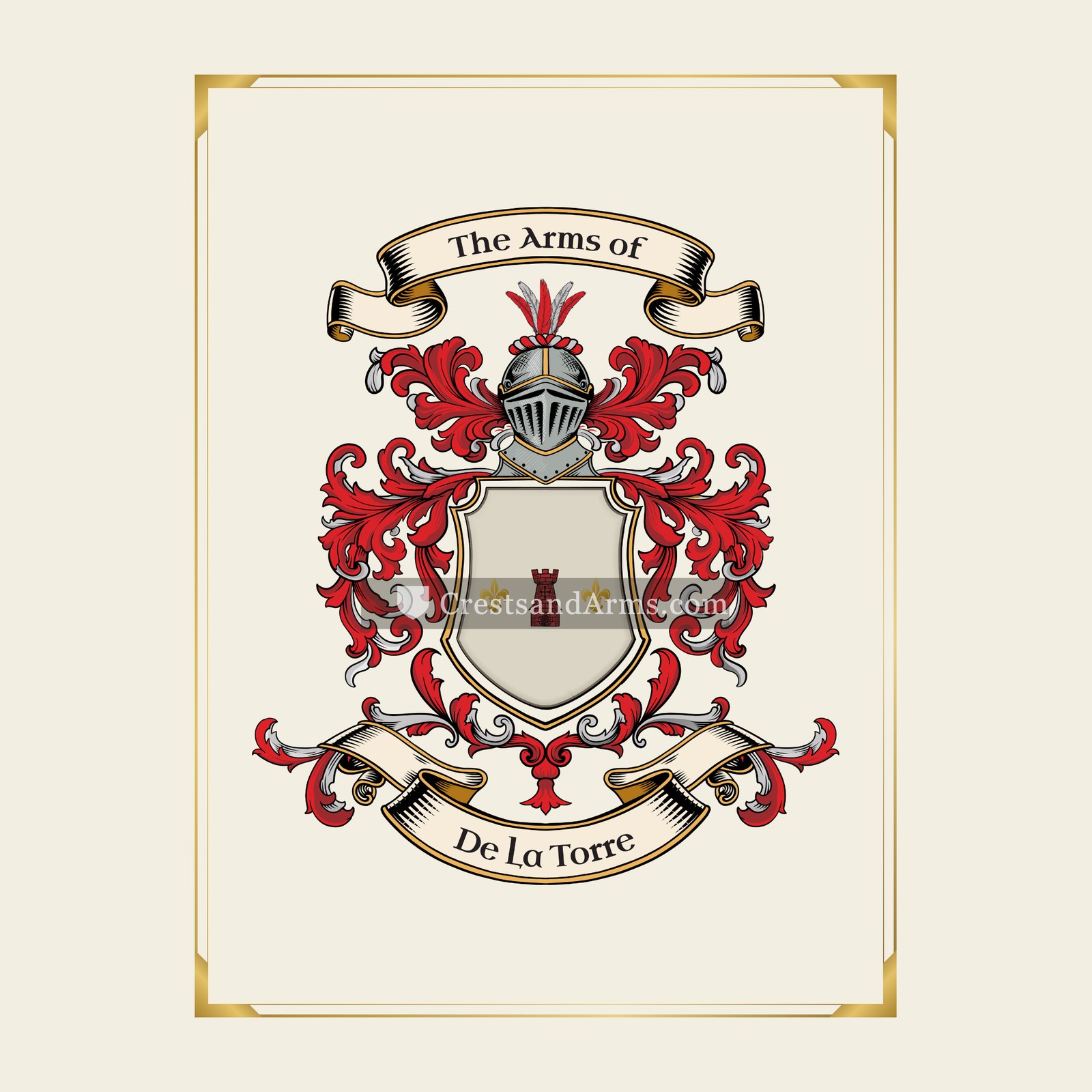 With gold border