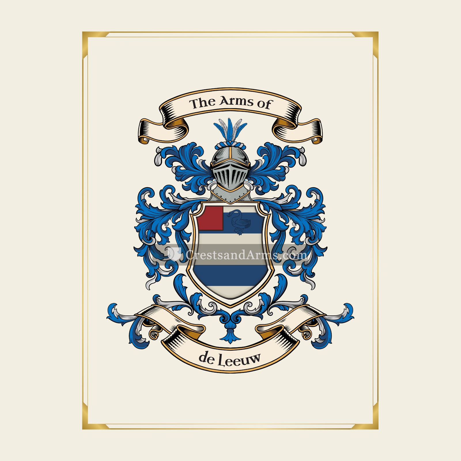 With gold border