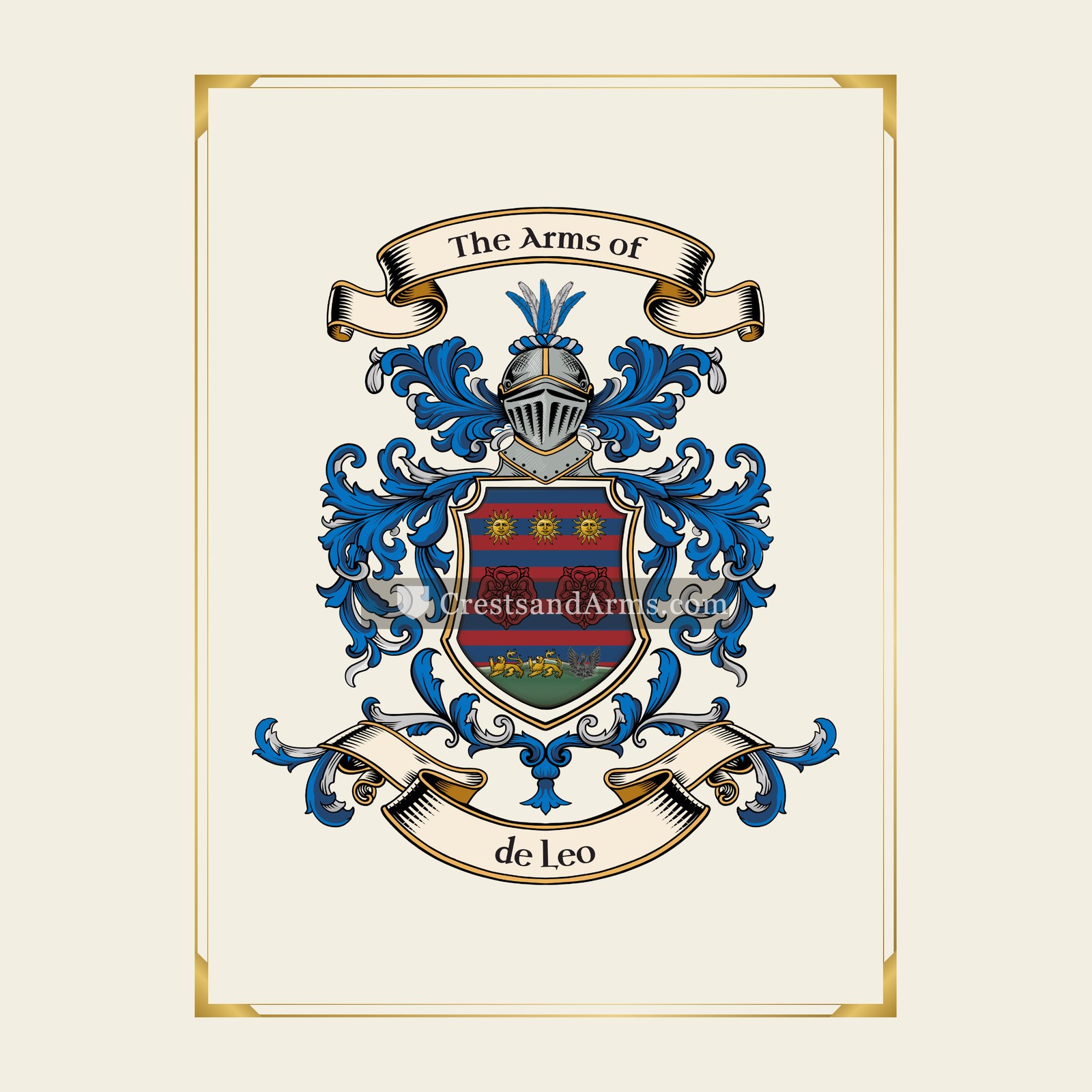 With gold border