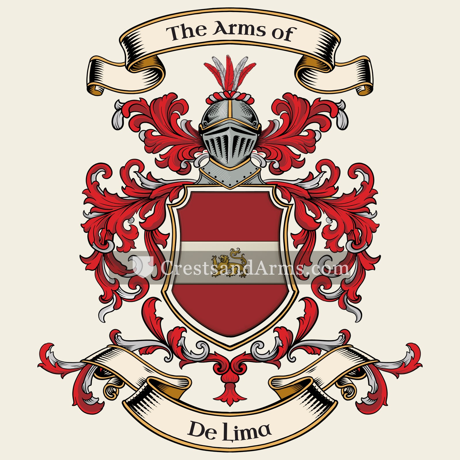 The De Lima coat of arms, drawn from the recorded blazon