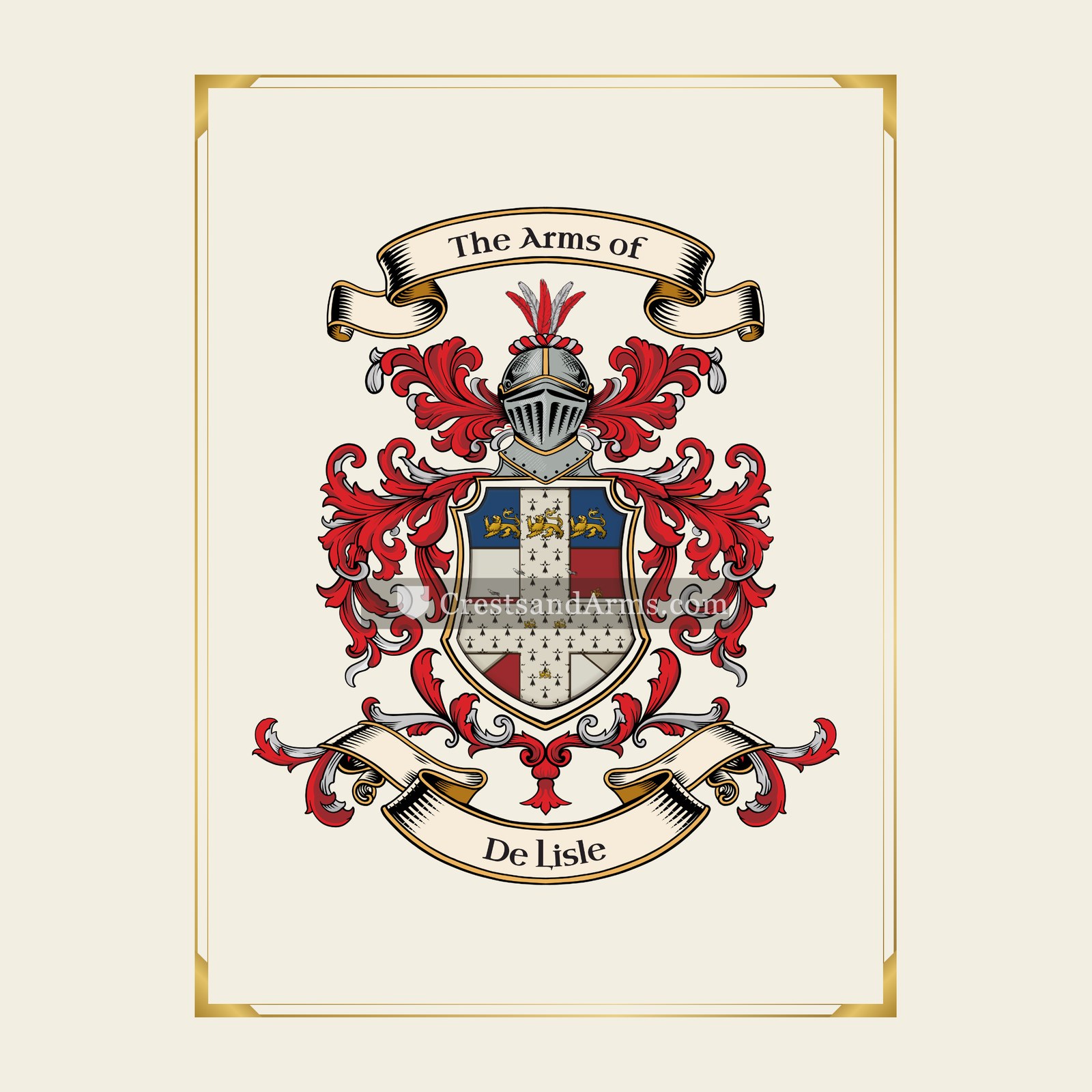 With gold border