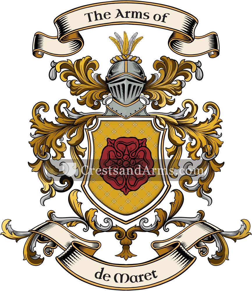 The de Maret coat of arms, drawn from the recorded blazon