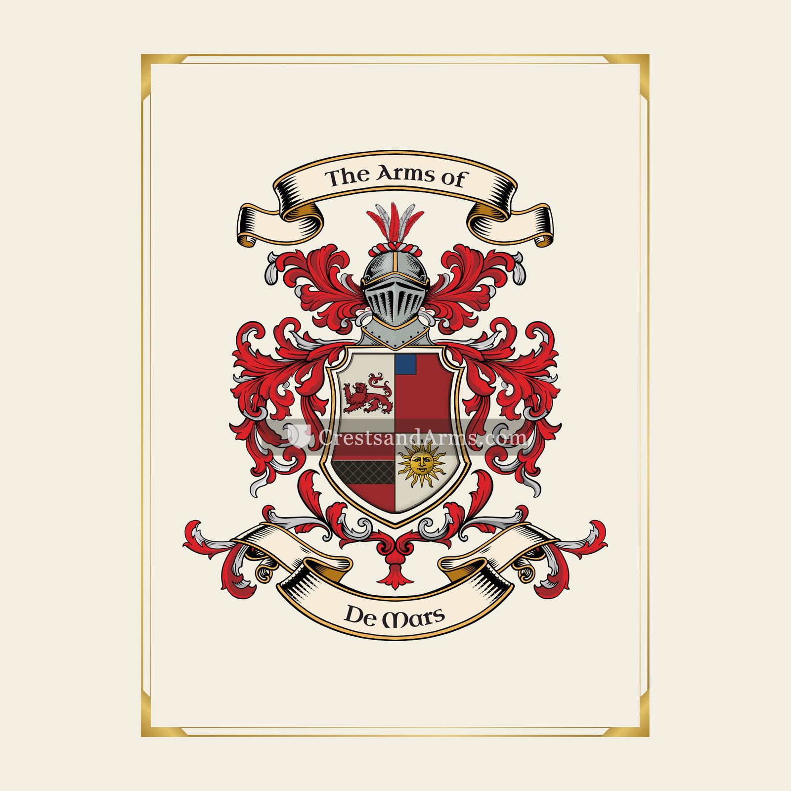 With gold border