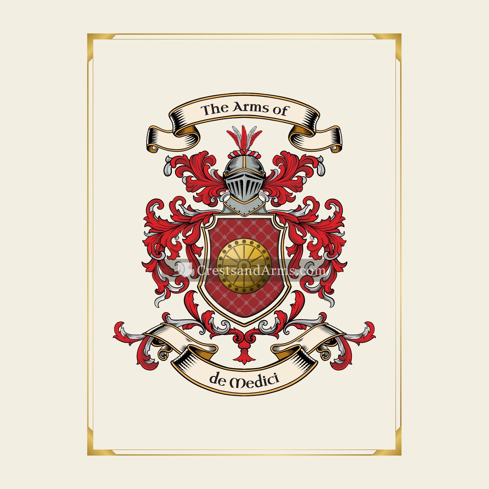 With gold border