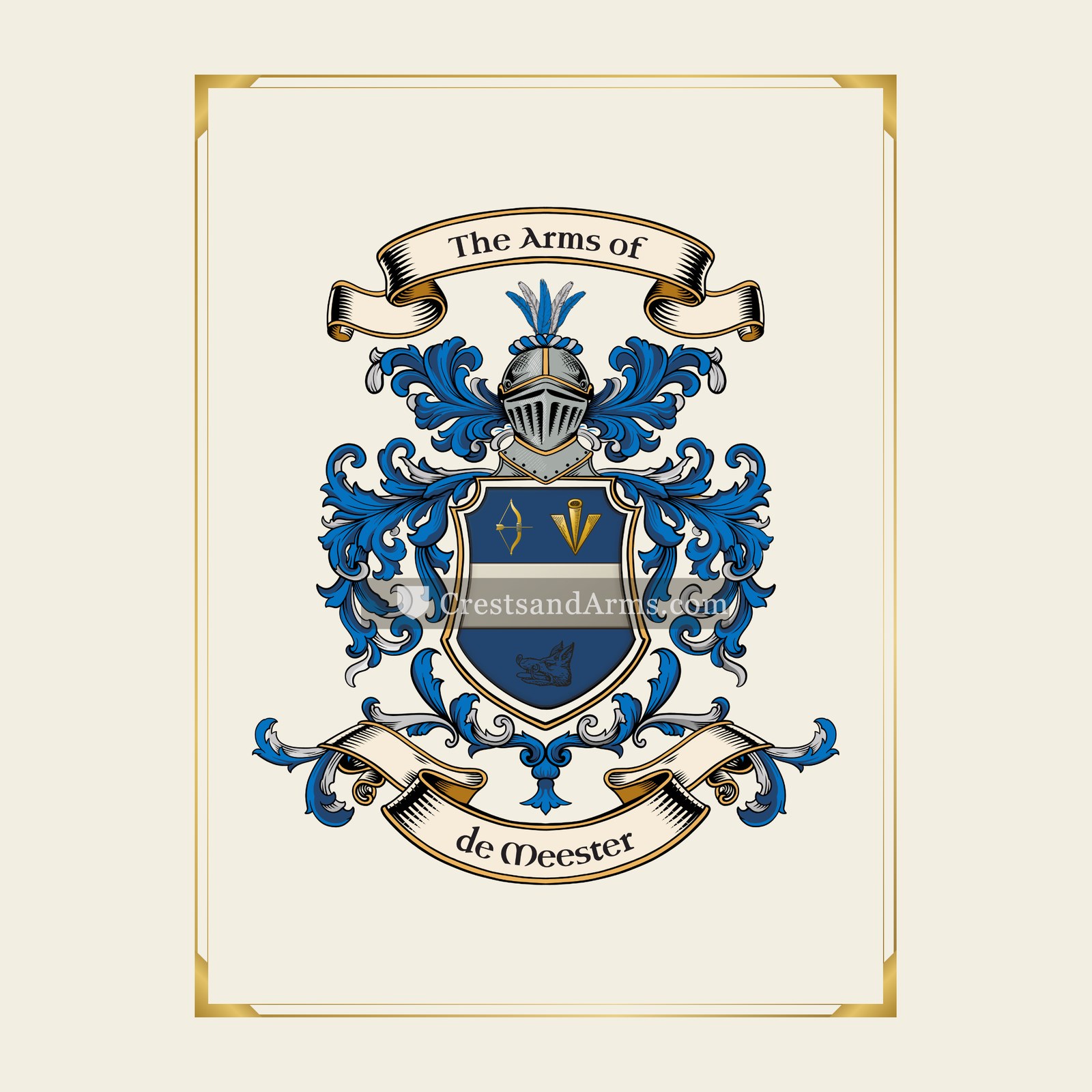 With gold border