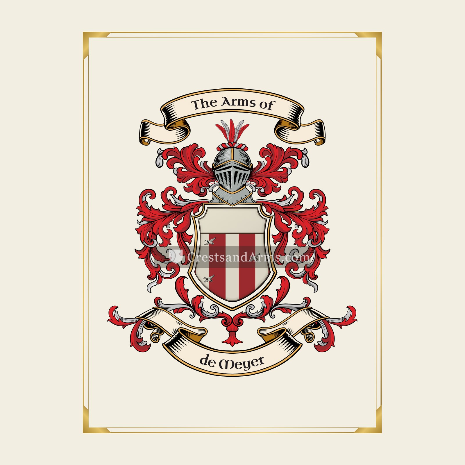 With gold border