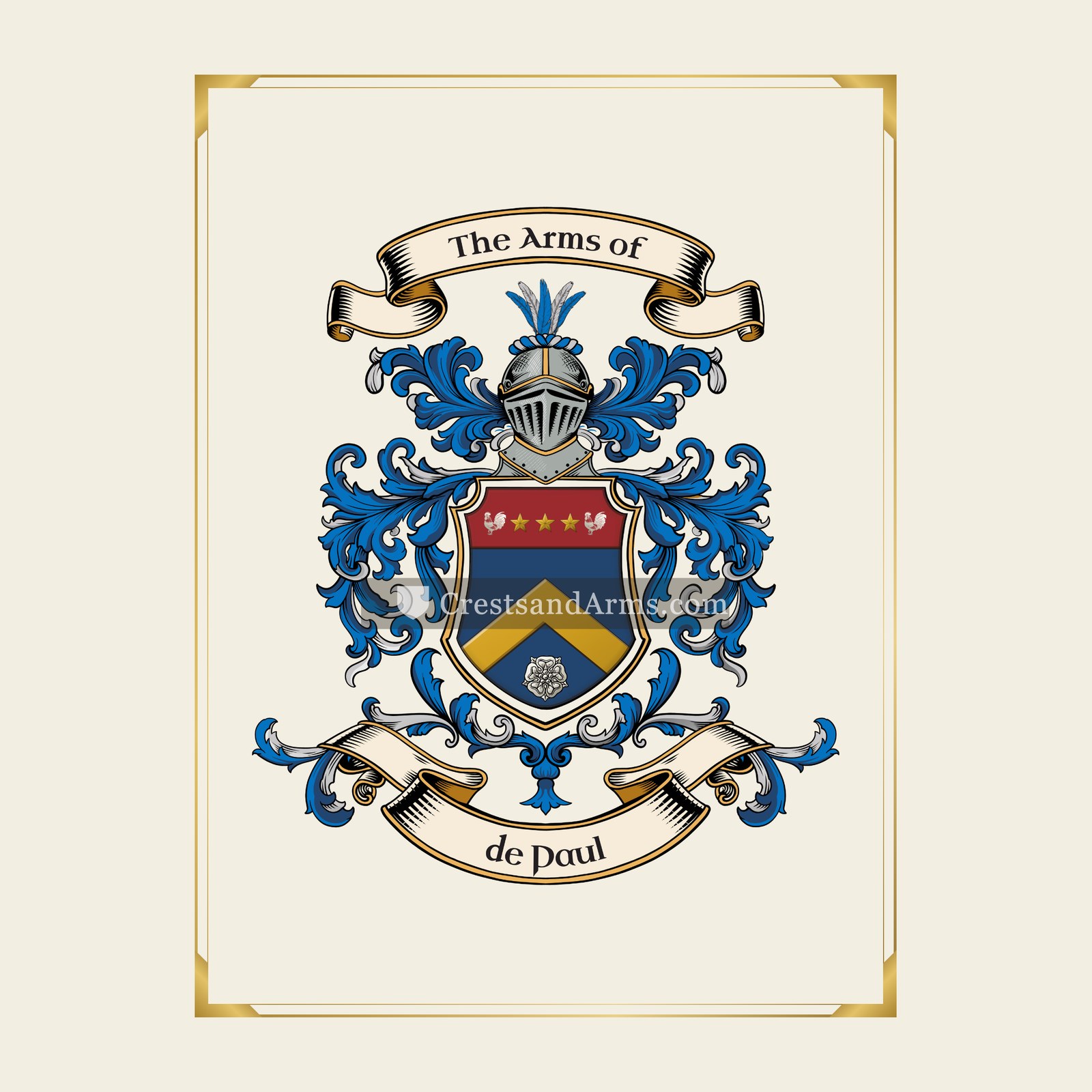 With gold border