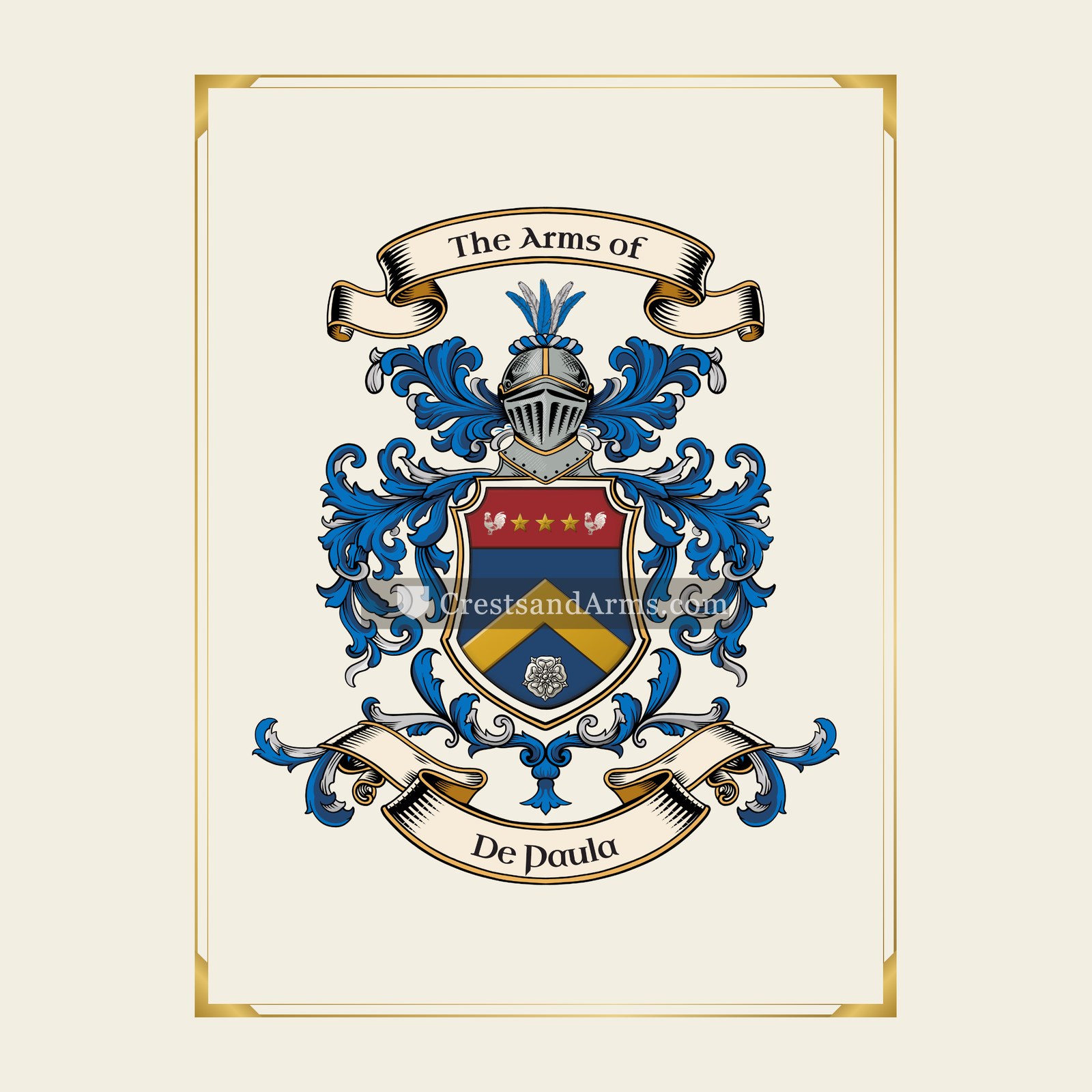 With gold border