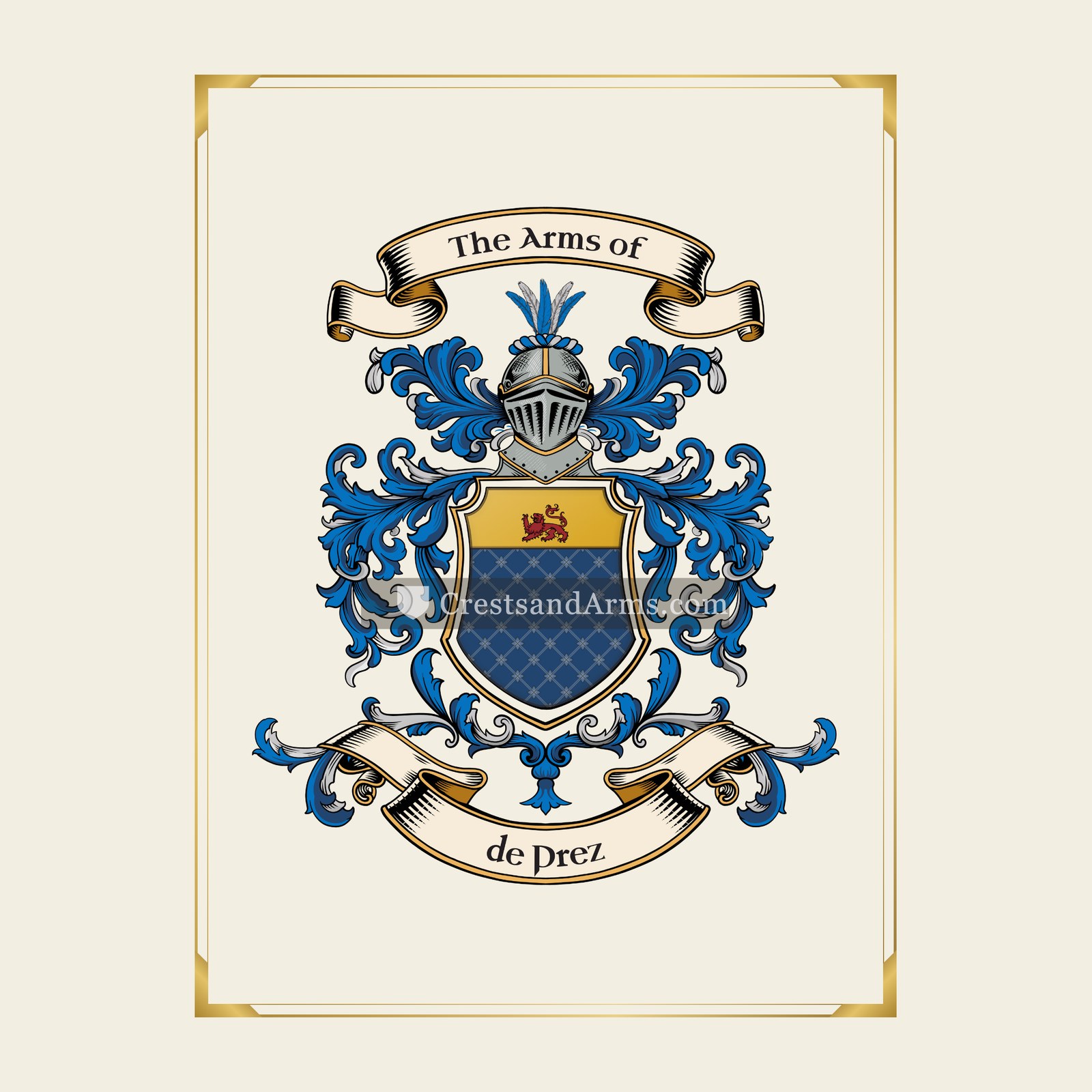 With gold border