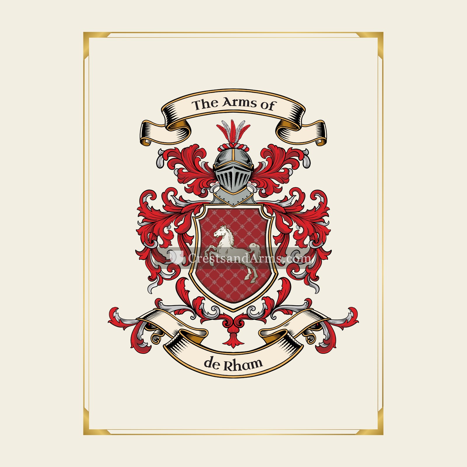 With gold border