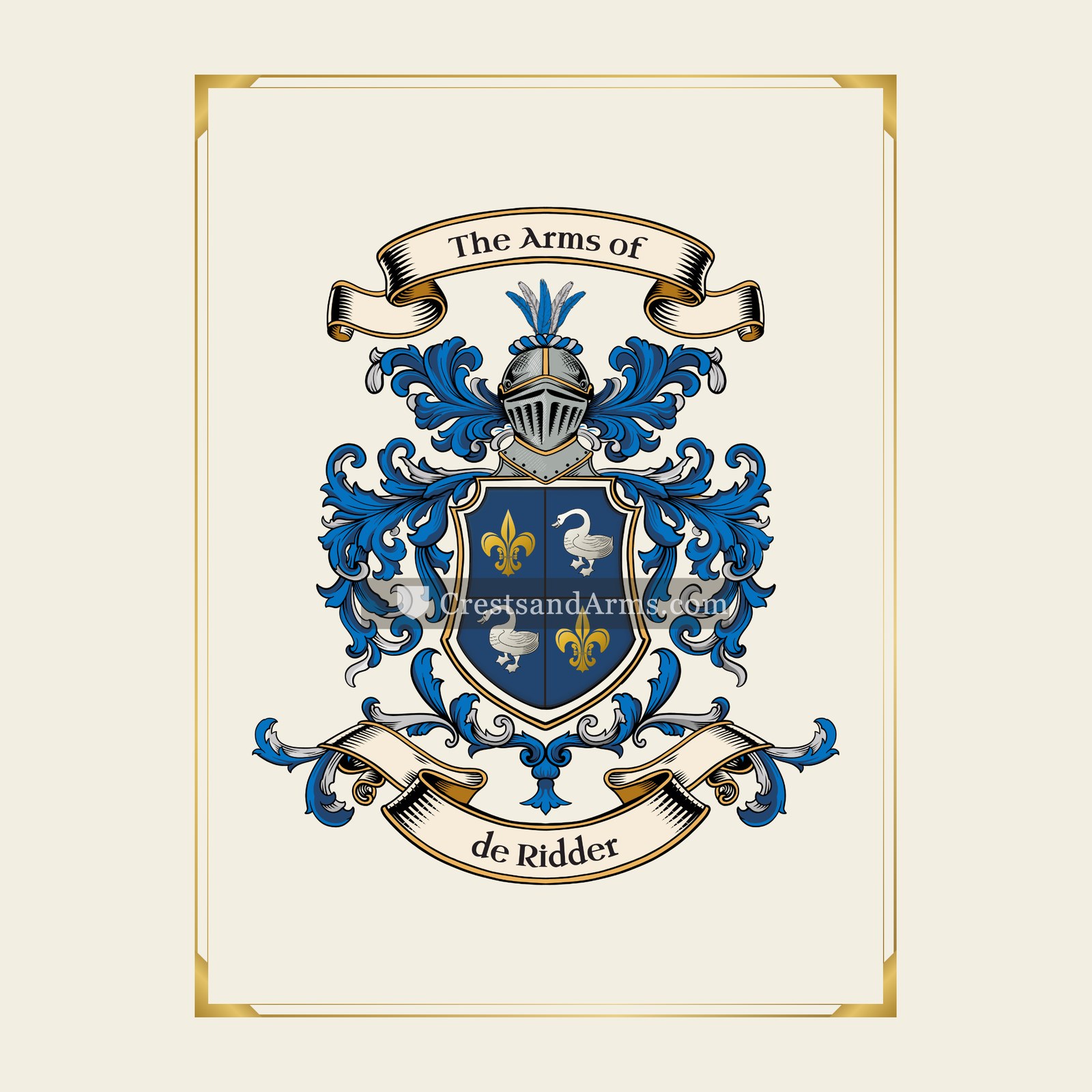 With gold border