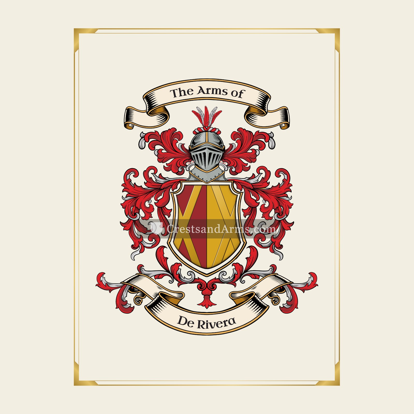 With gold border