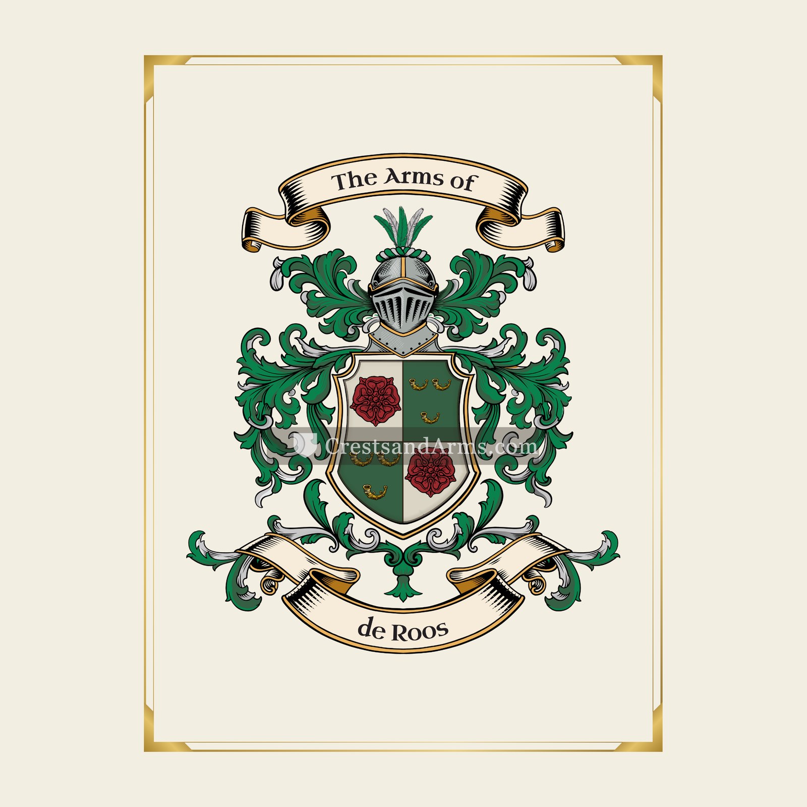 With gold border