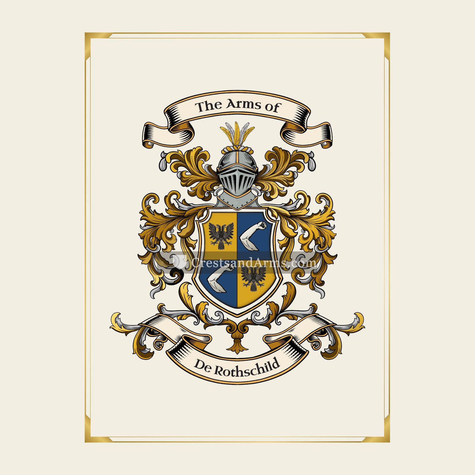 With gold border