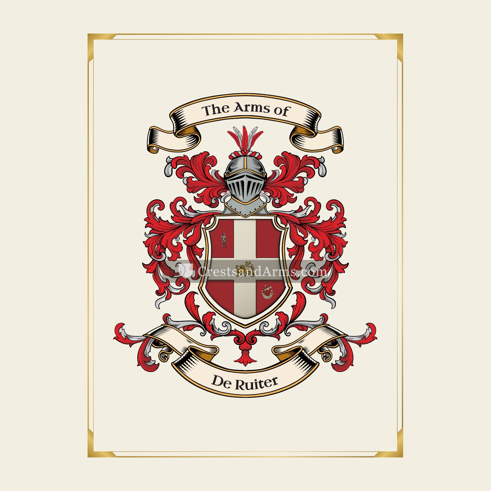 With gold border
