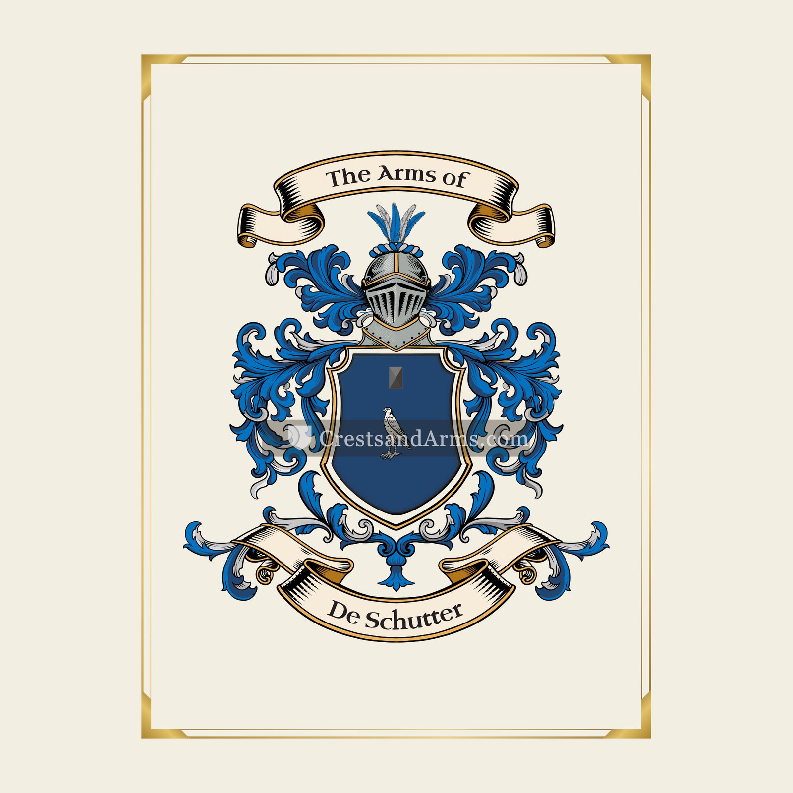 With gold border