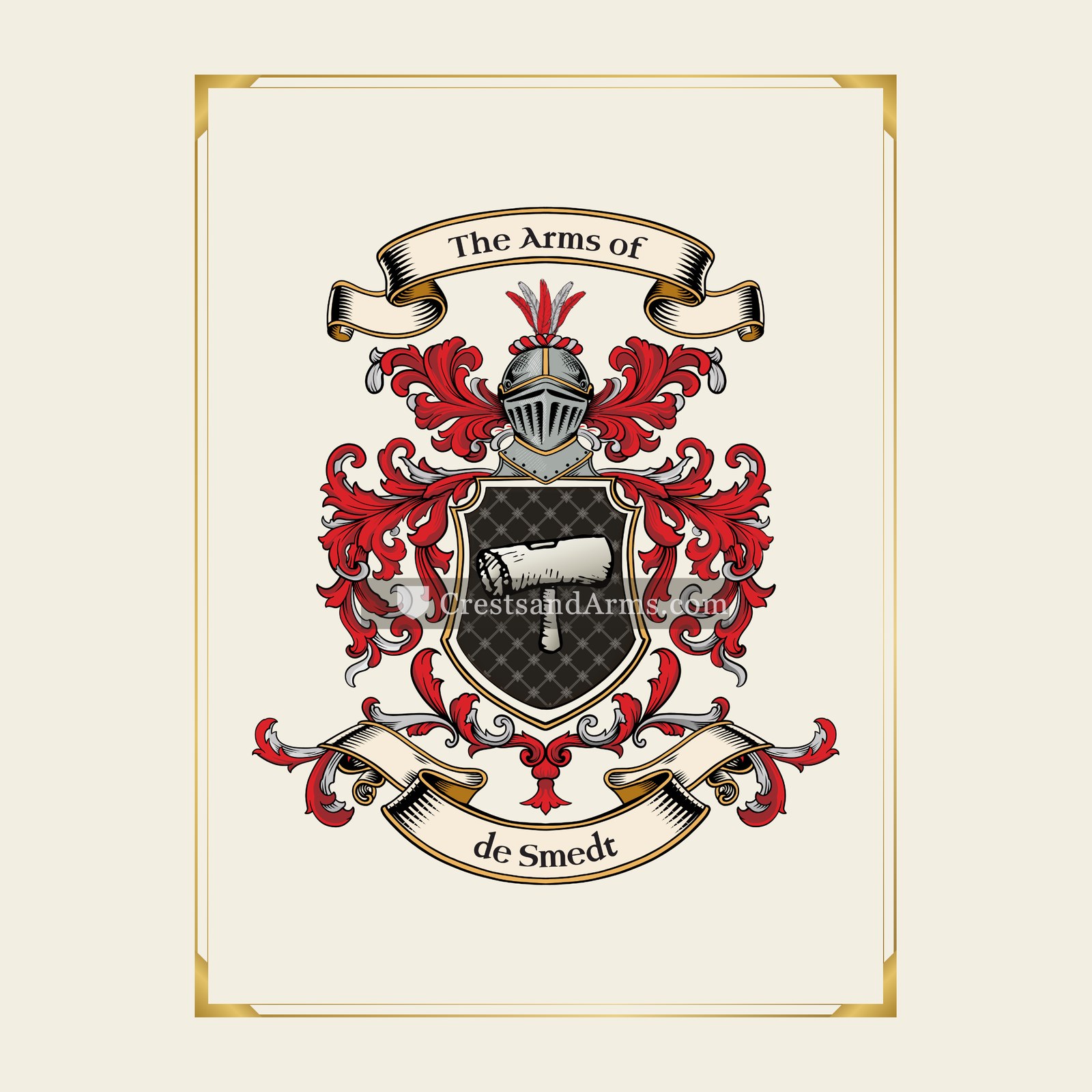 With gold border