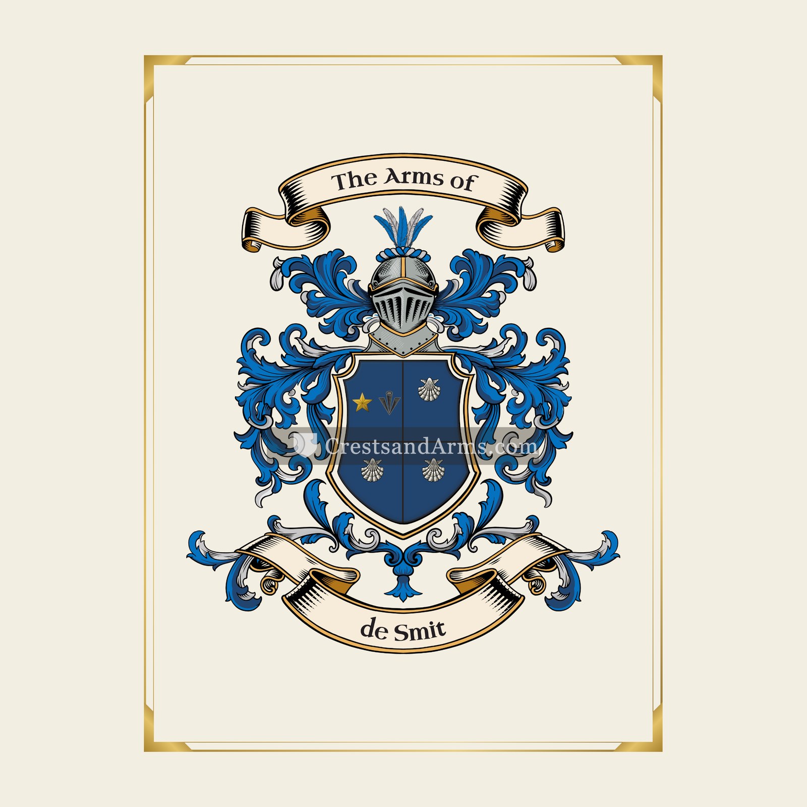 With gold border
