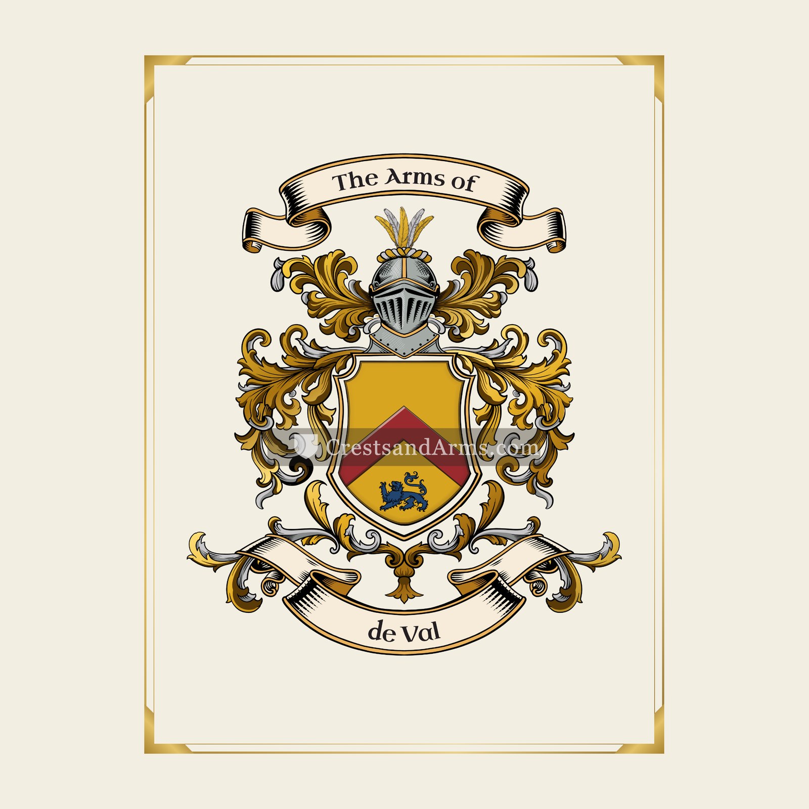 With gold border