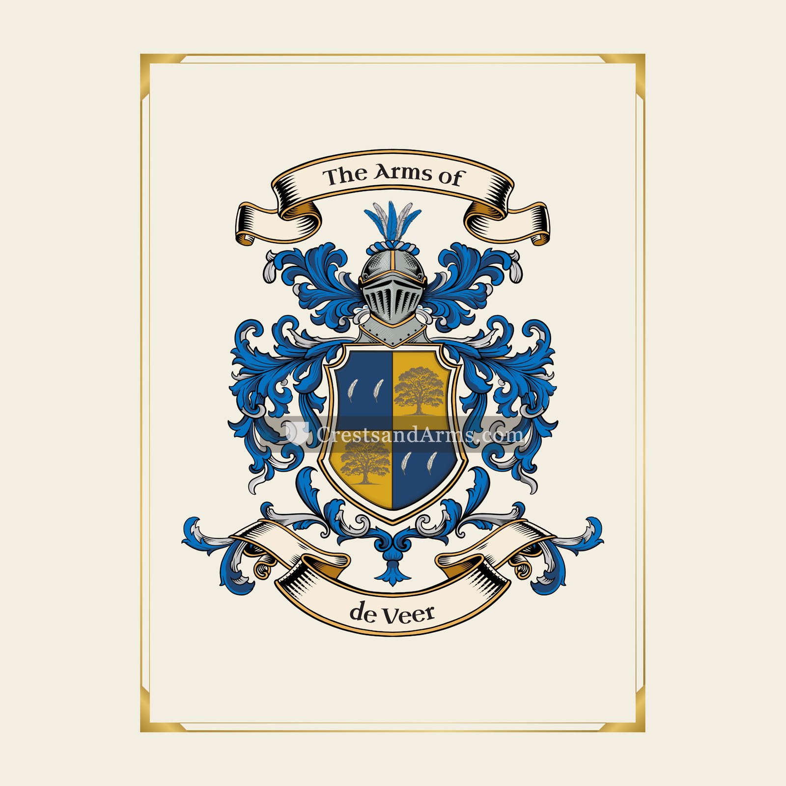With gold border