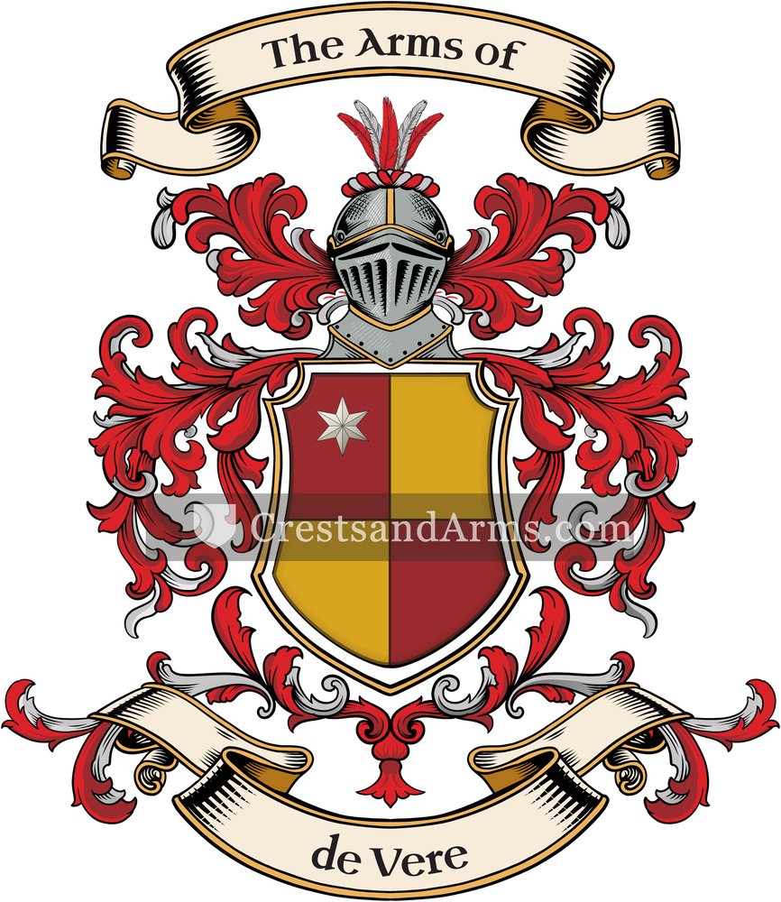 The de Vere coat of arms, drawn from the recorded blazon