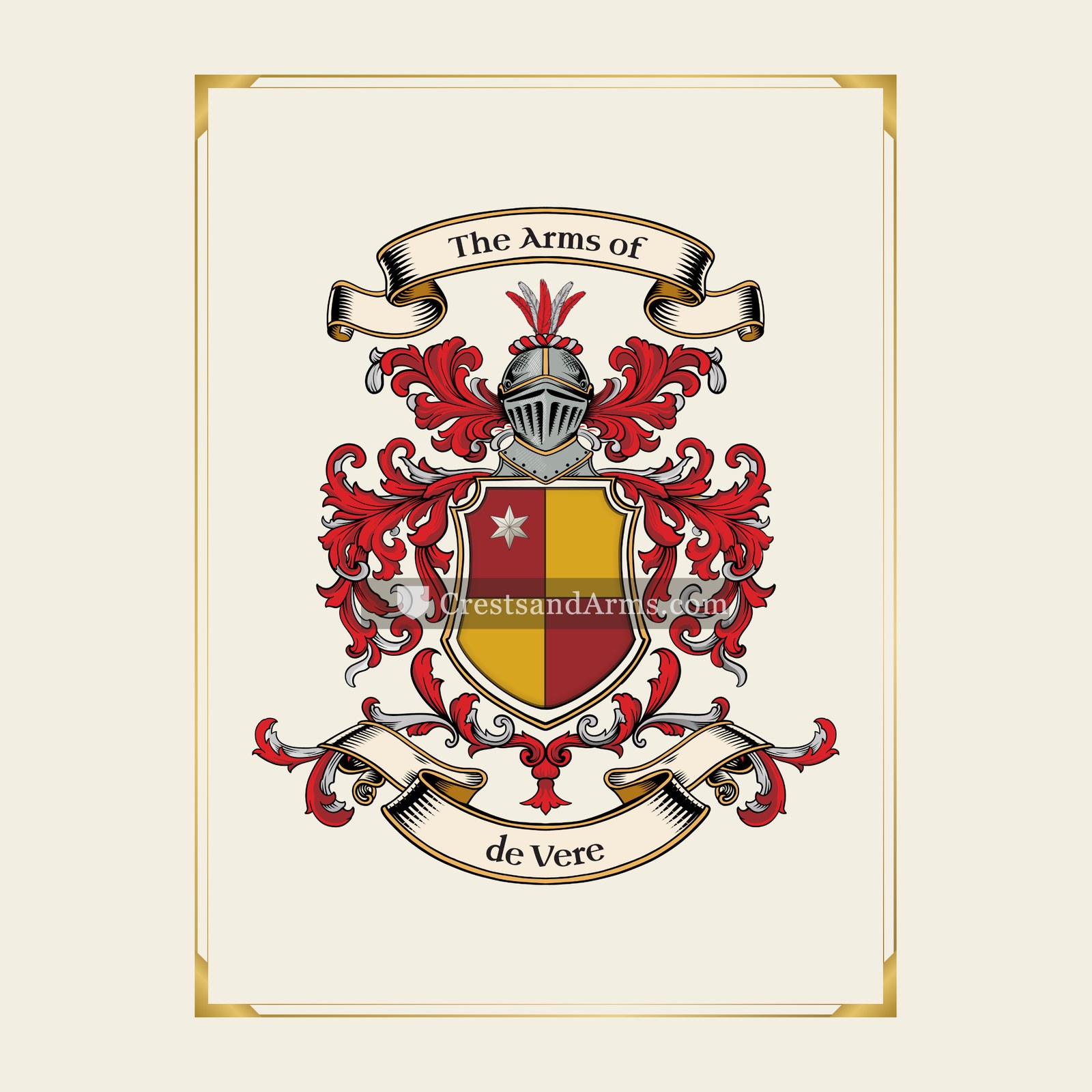 With gold border