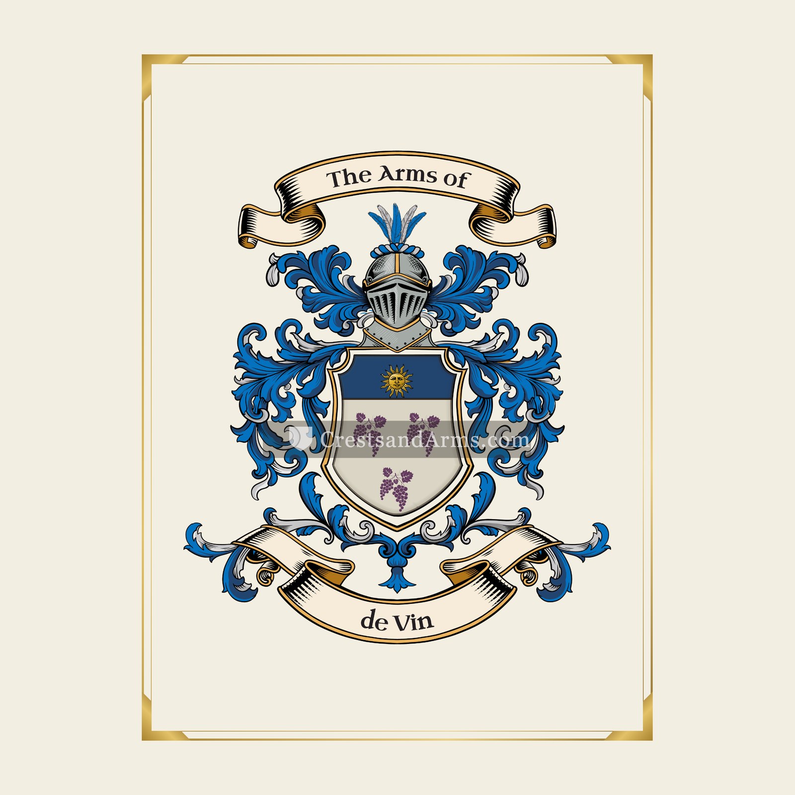 With gold border