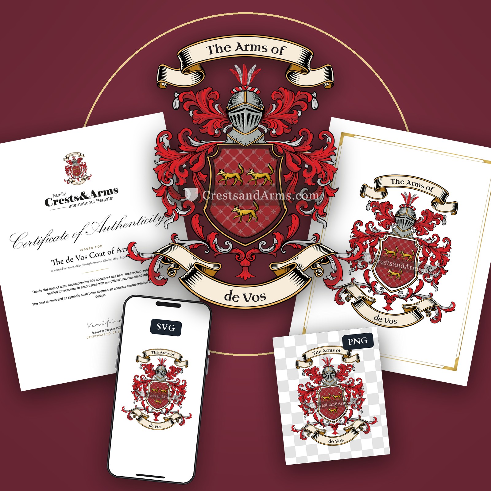 The de Vos coat of arms