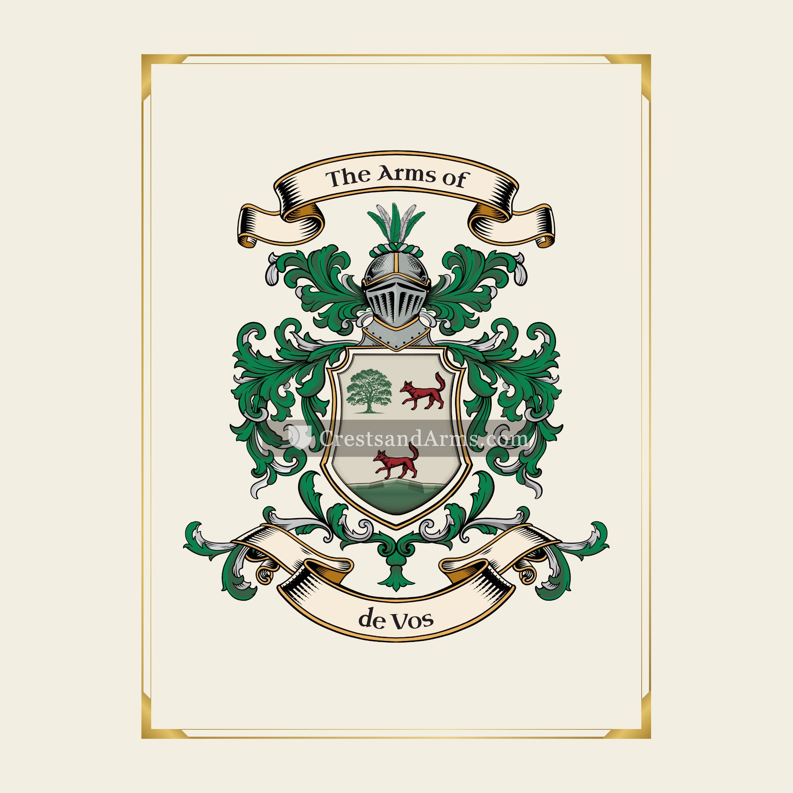 With gold border