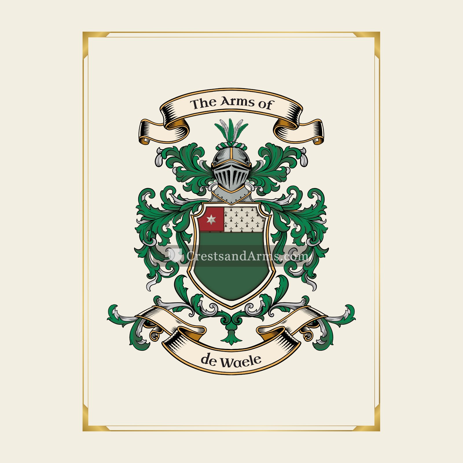 With gold border