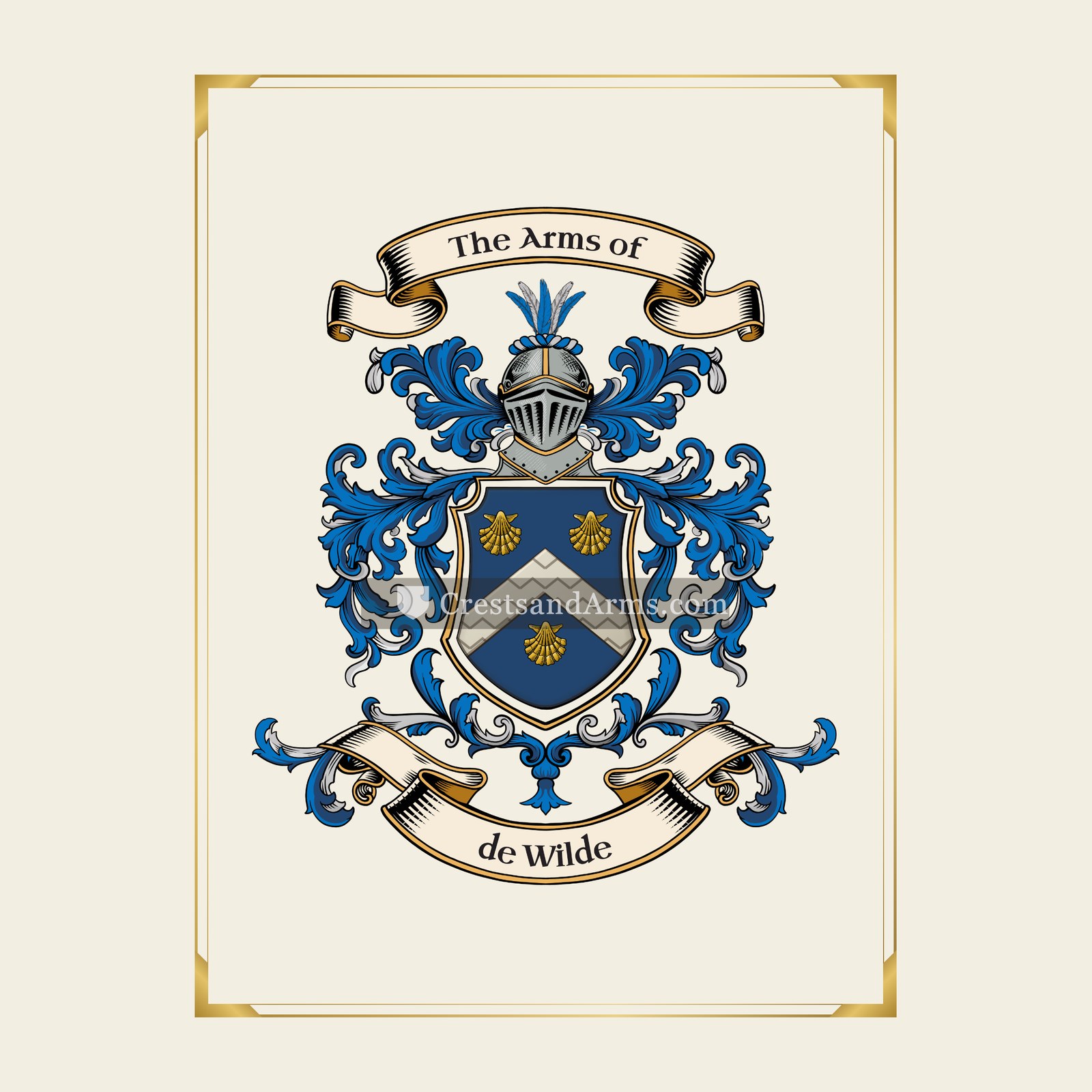 With gold border