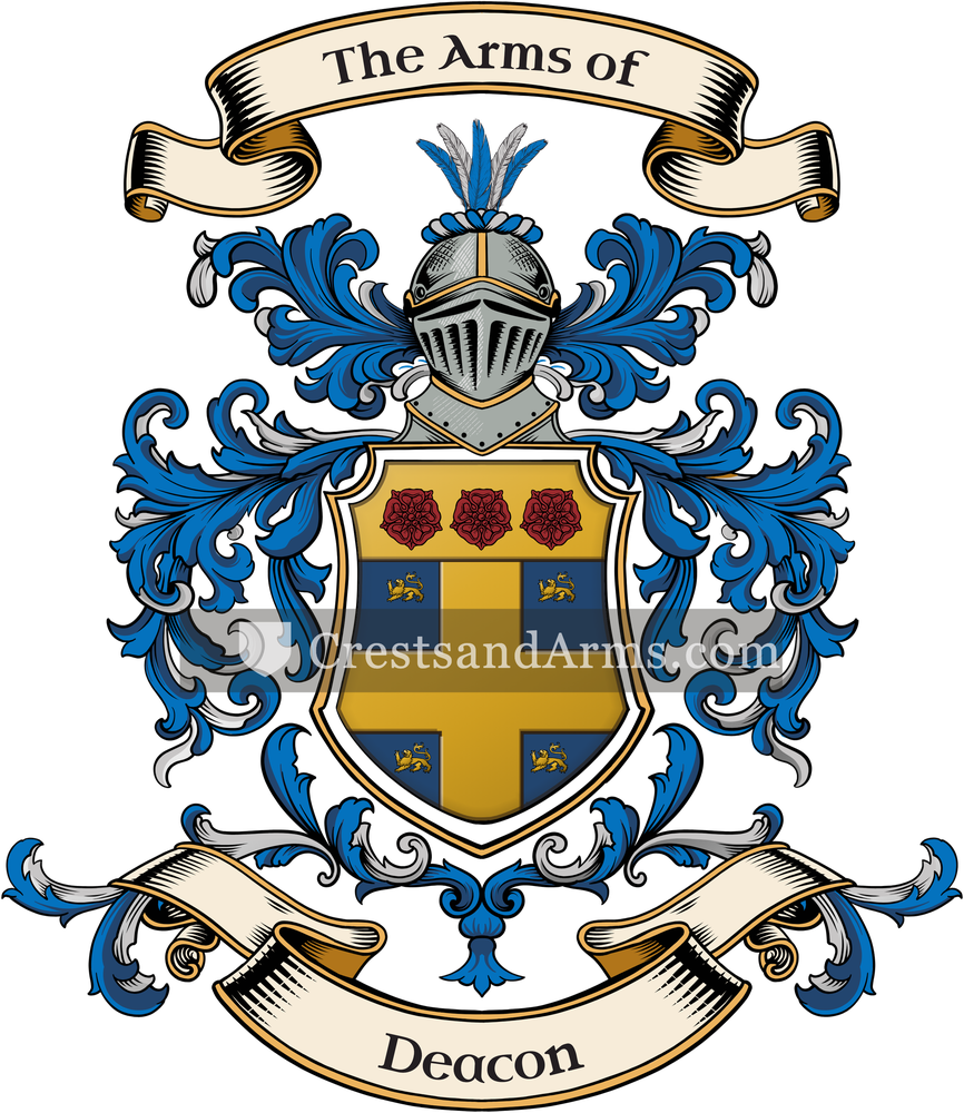 The Deacon coat of arms, drawn from the recorded blazon