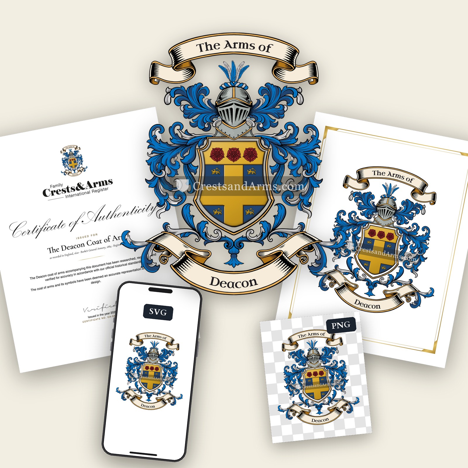 The Deacon arms on the coat of arms — digital pack