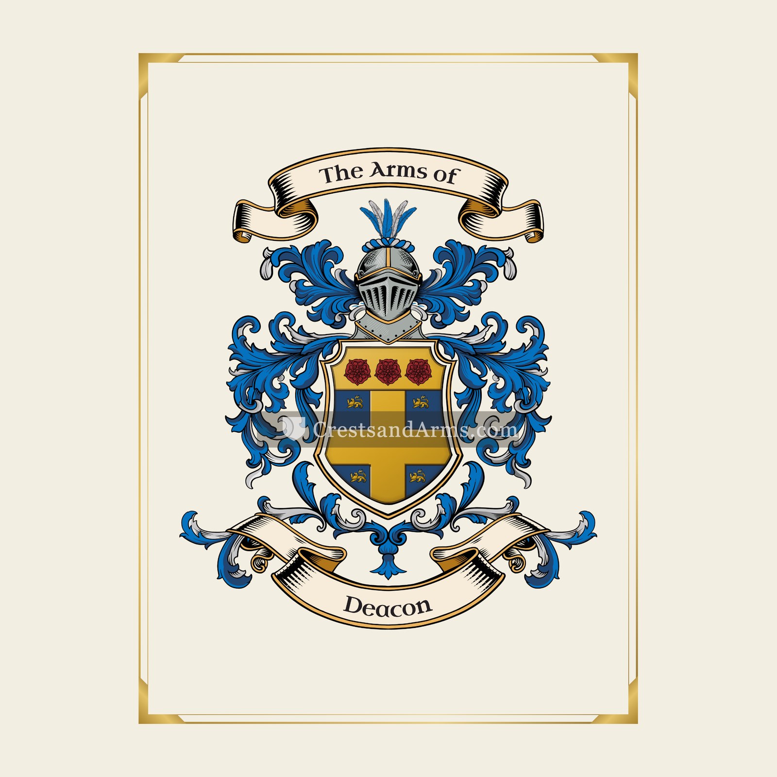 With gold border
