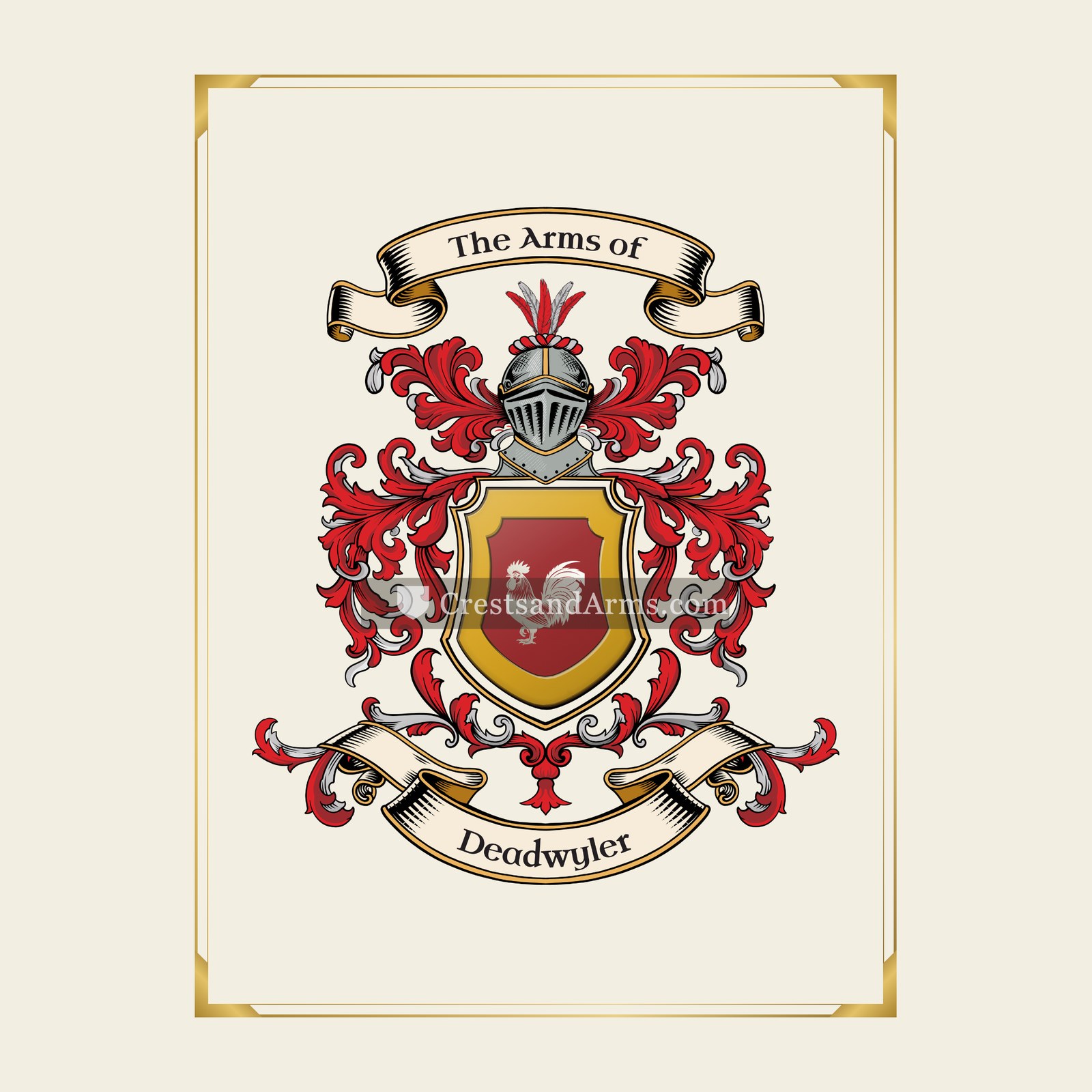 With gold border