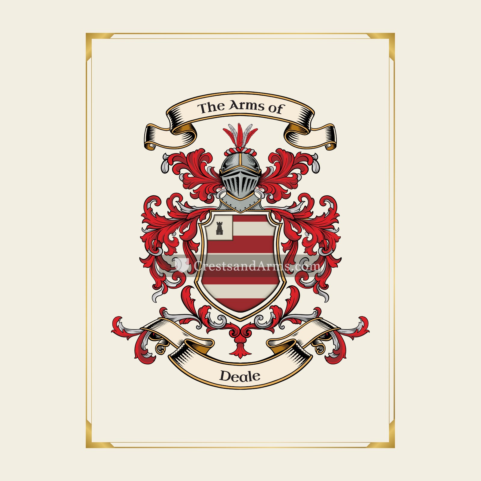 With gold border