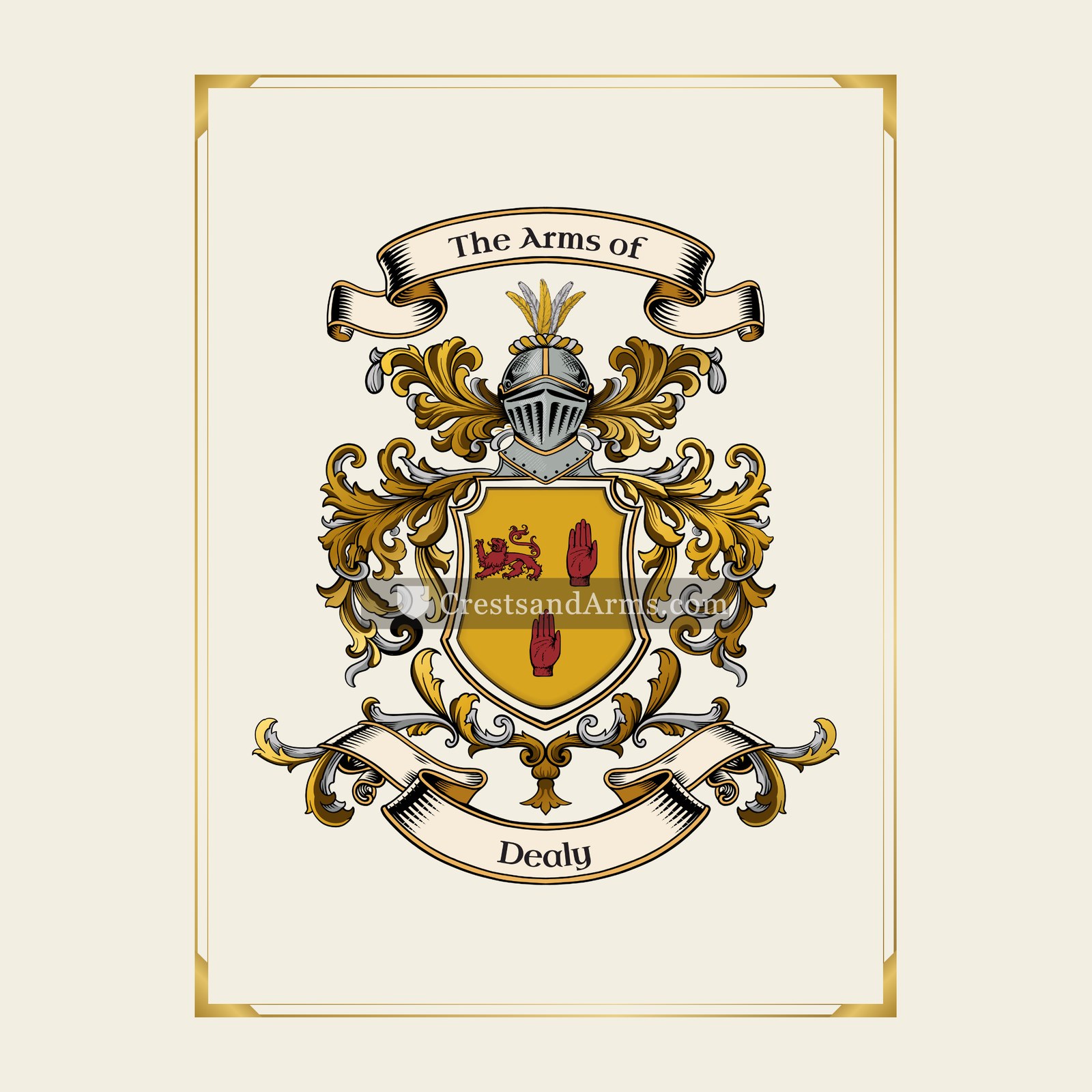 With gold border