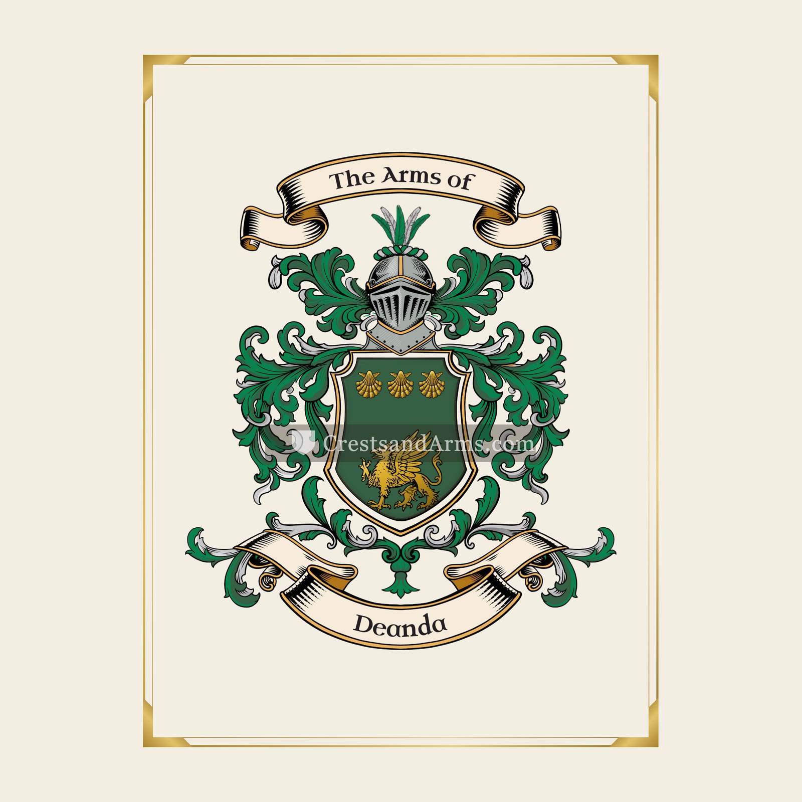 With gold border